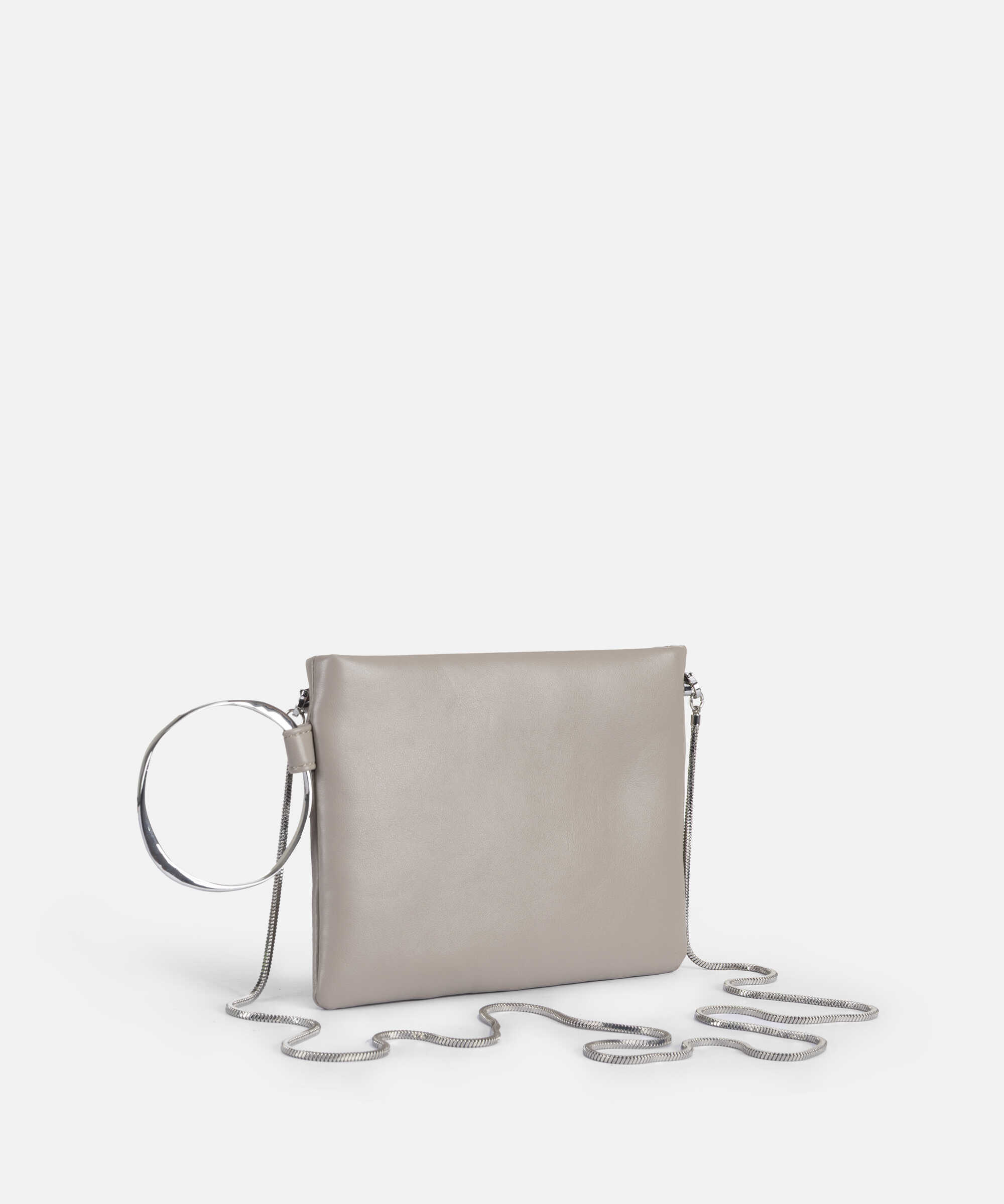 Metal halkalı zincir askılı clutch - IW6260121004023 - Bej Clutch