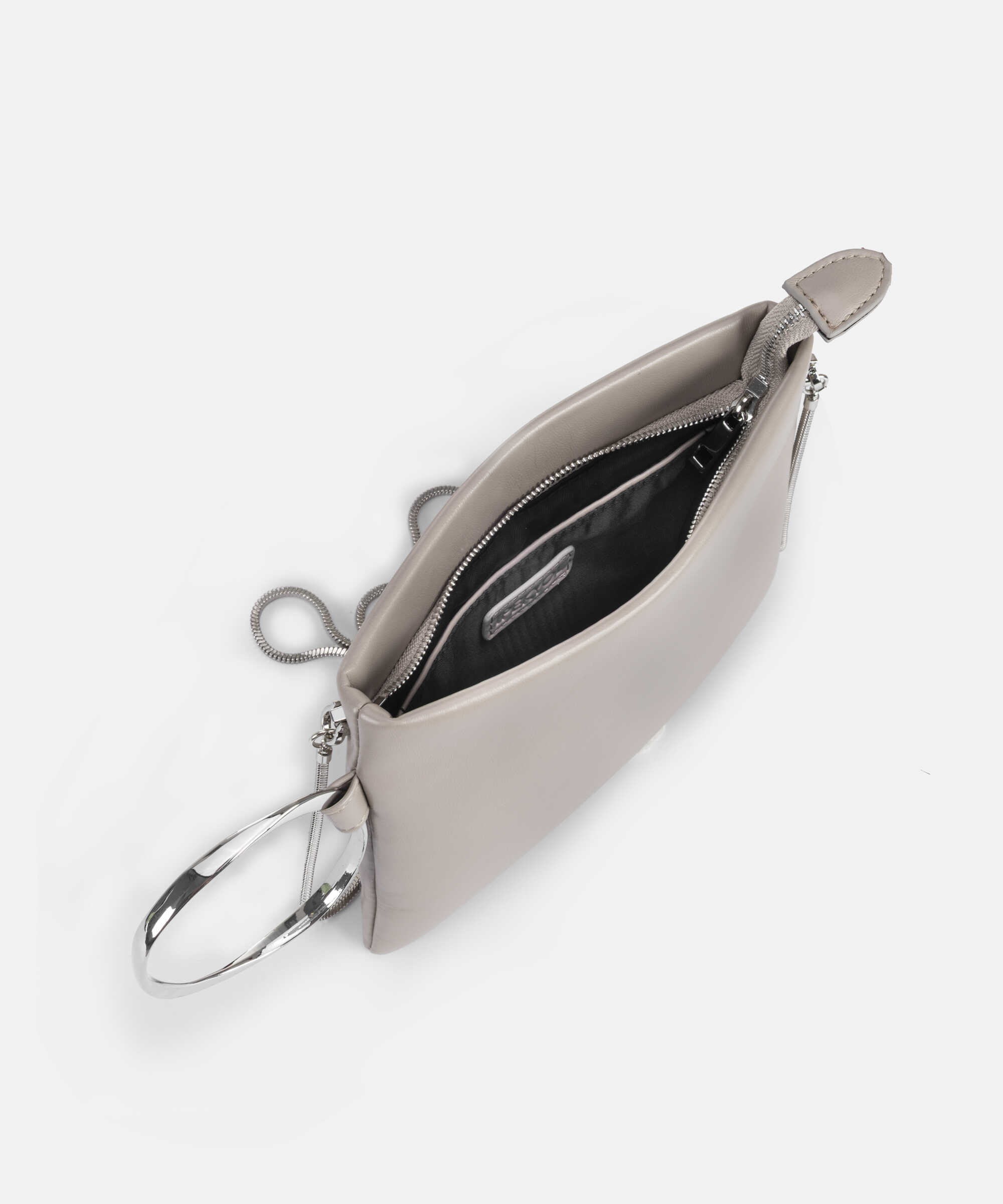 Metal halkalı zincir askılı clutch - IW6260121004023 - Bej Clutch