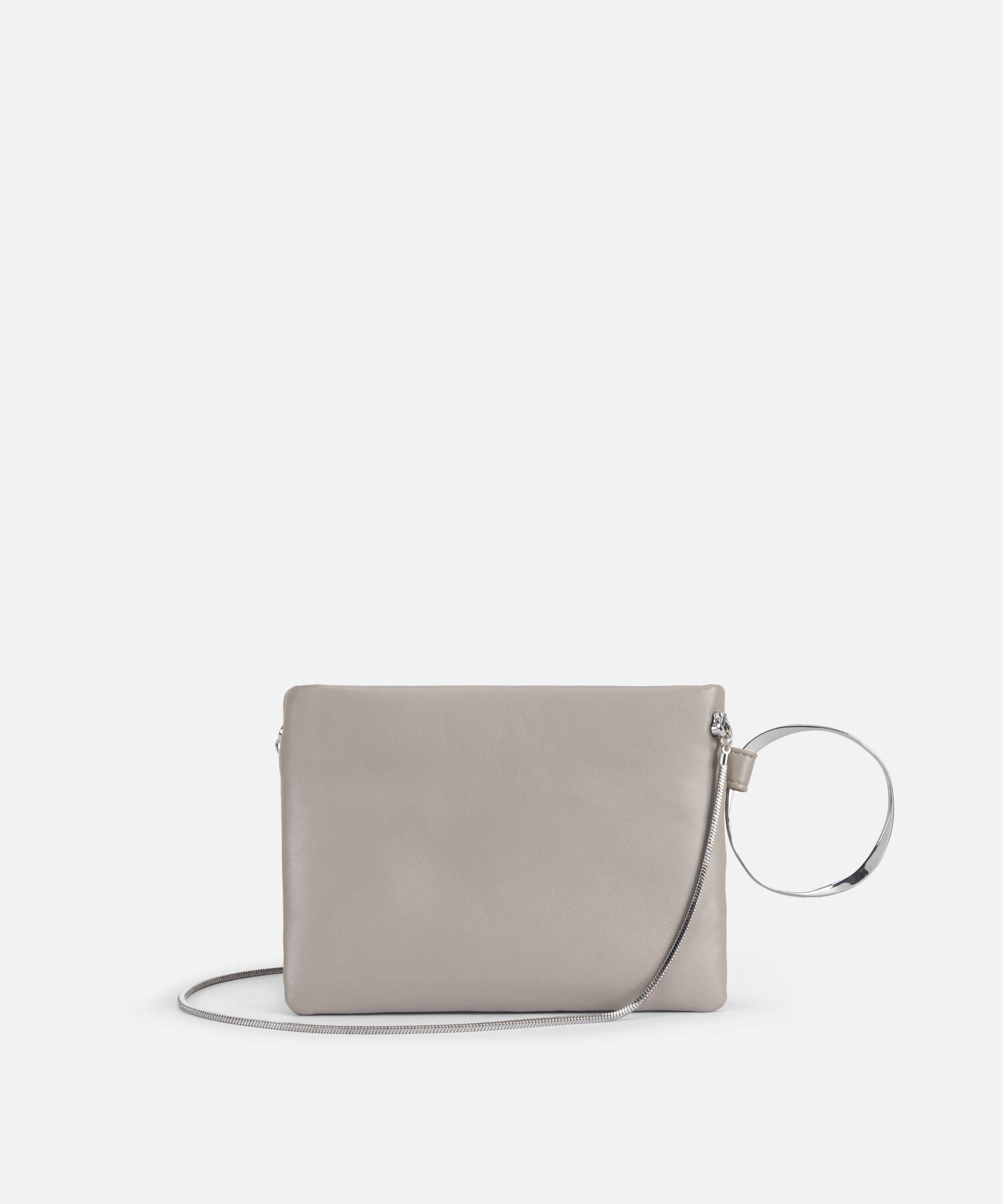 Metal halkalı zincir askılı clutch - IW6260121004023 - Bej Clutch