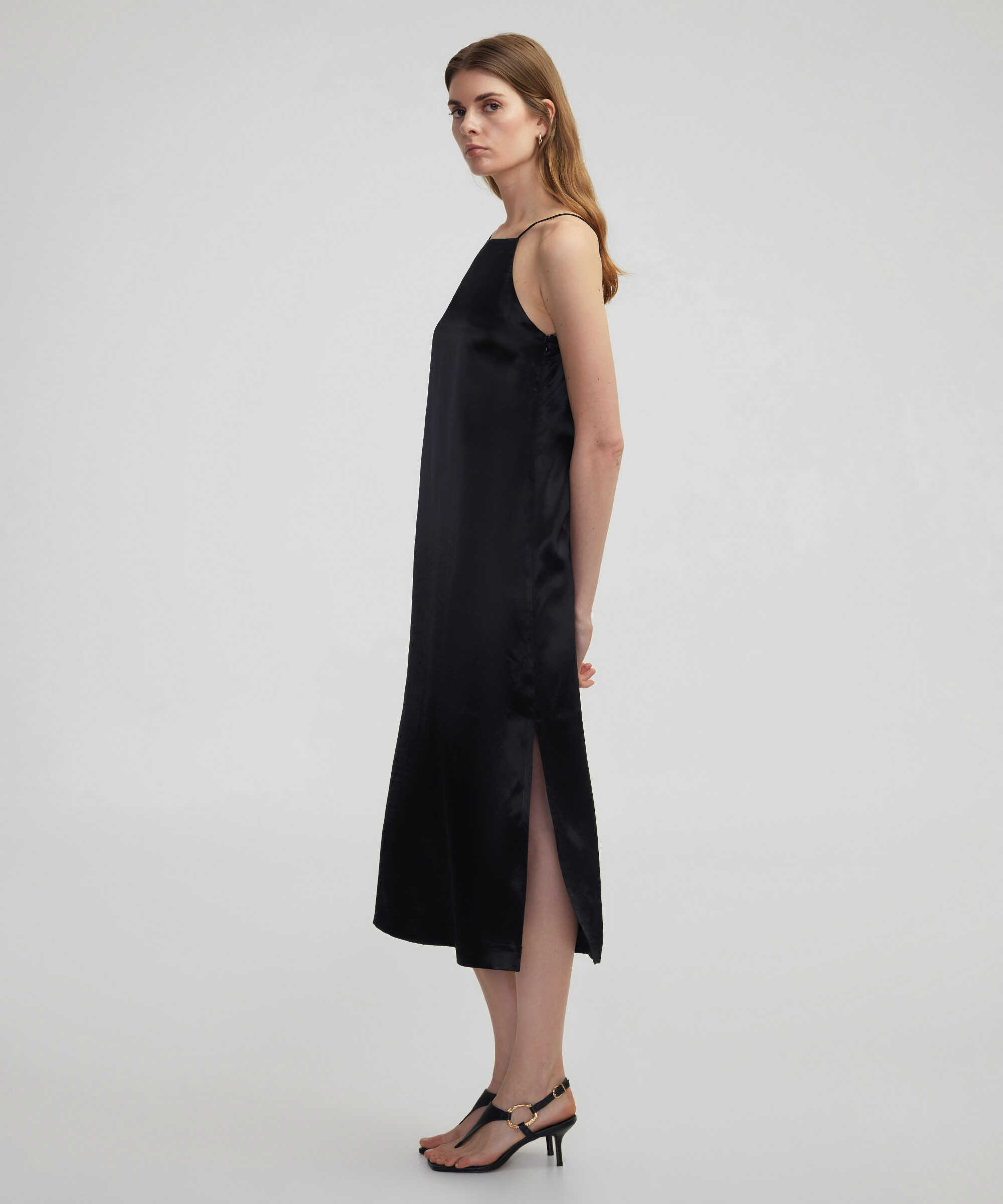 Halter yaka elbise - IS1250002472001 - Siyah Elbise