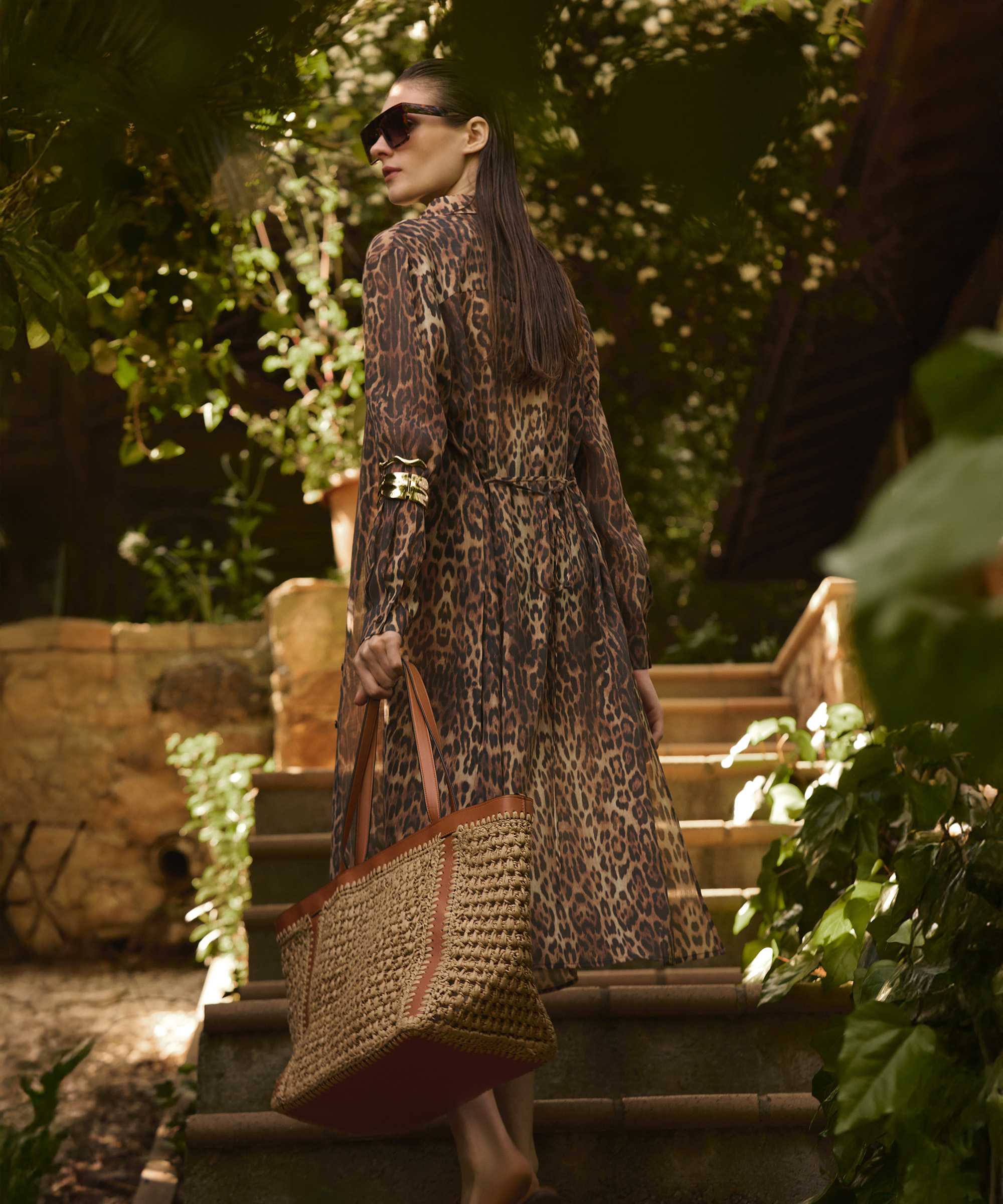 Leopar desen tunik - IS1250016010074 - Kahverengi Tunik