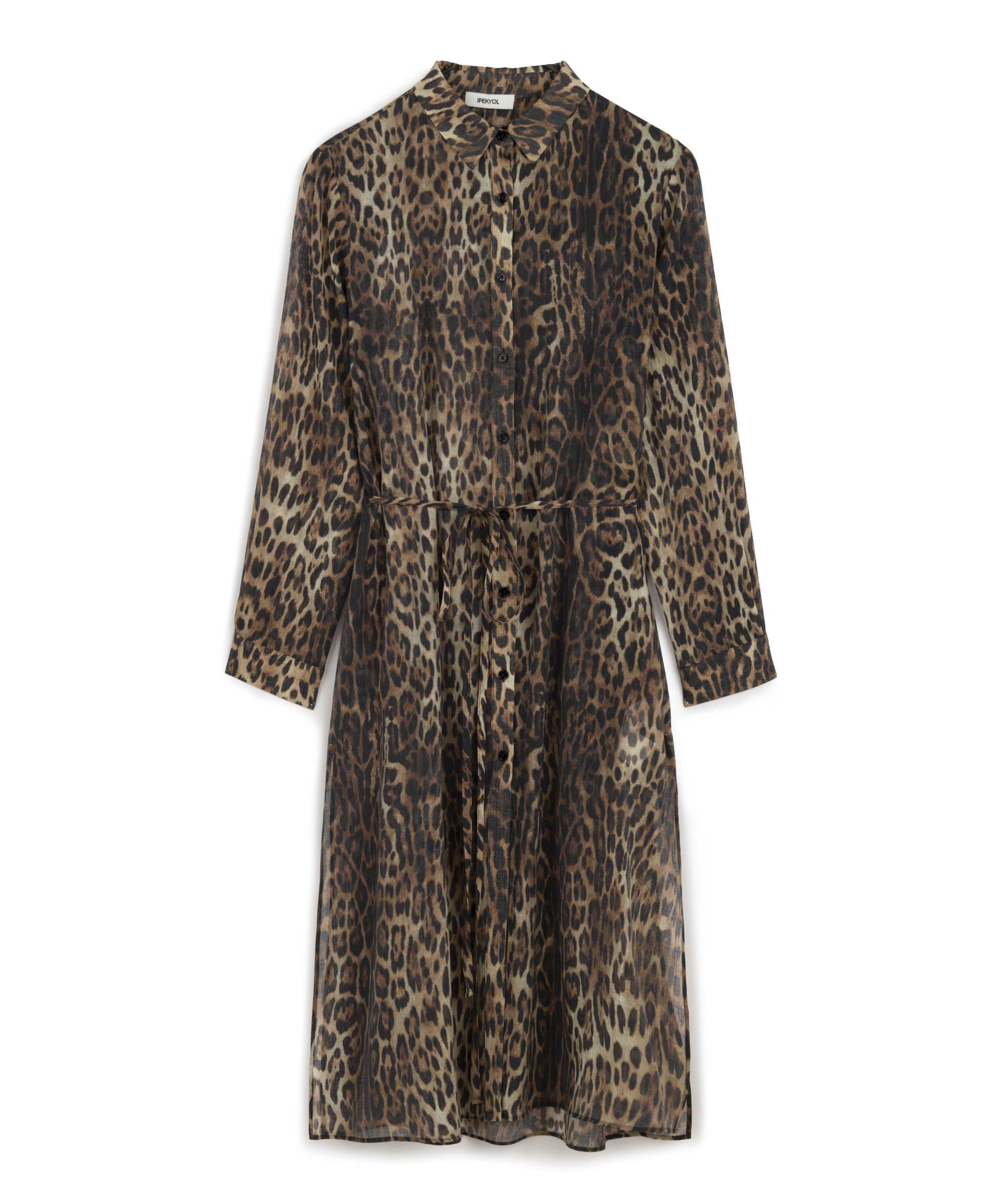 Leopar desen tunik - IS1250016010074 - Kahverengi Tunik
