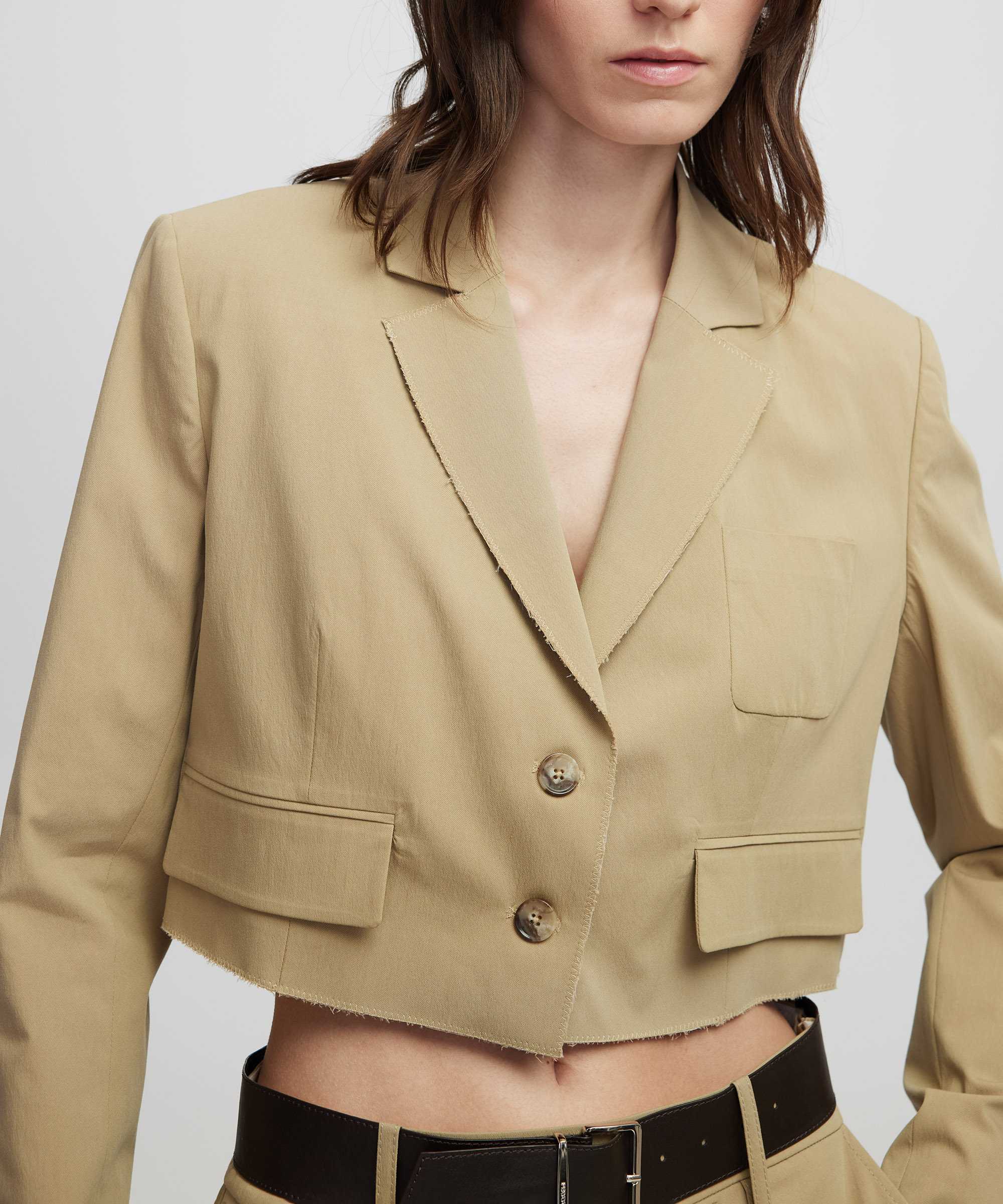 Crop blazer - IS1250106018003 - Natürel Blazer