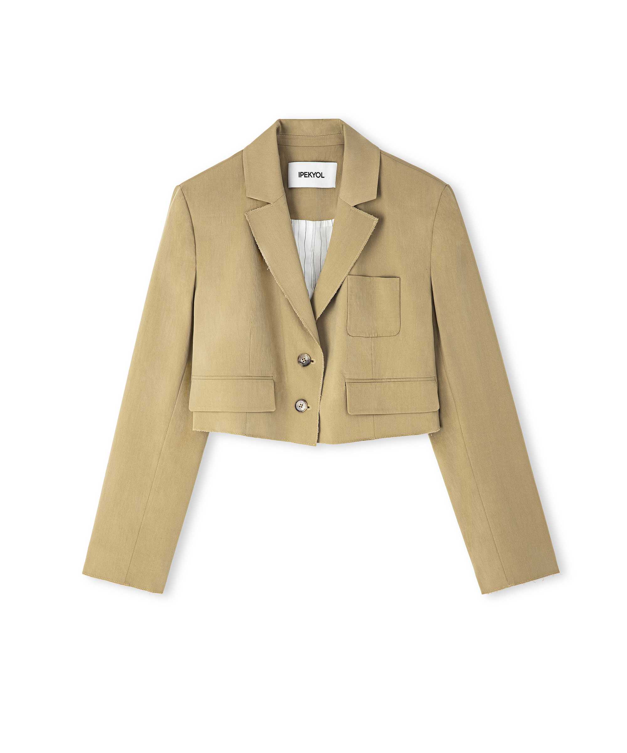Crop blazer - IS1250106018003 - Natürel Blazer