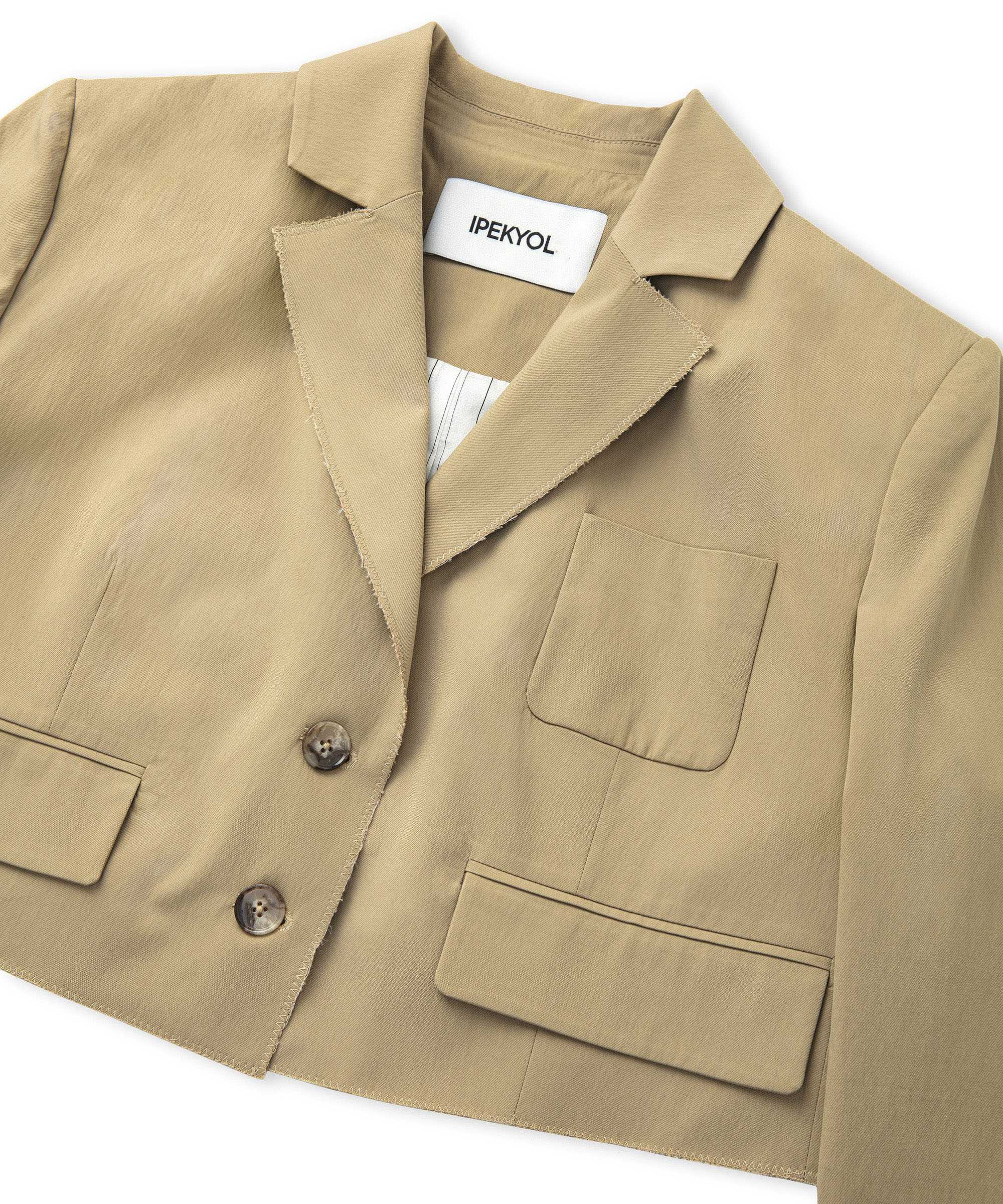 Crop blazer - IS1250106018003 - Natürel Blazer