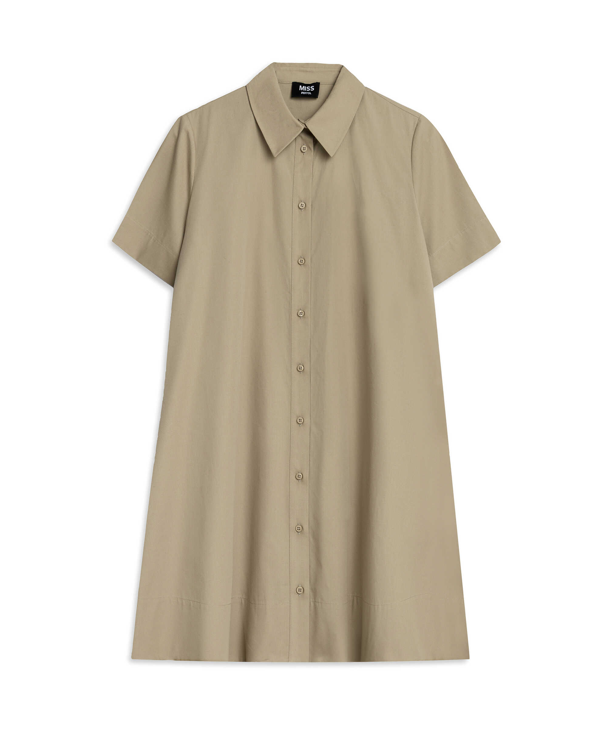 Poplin gömlek elbise - IS1260002195003 - Natürel Elbise