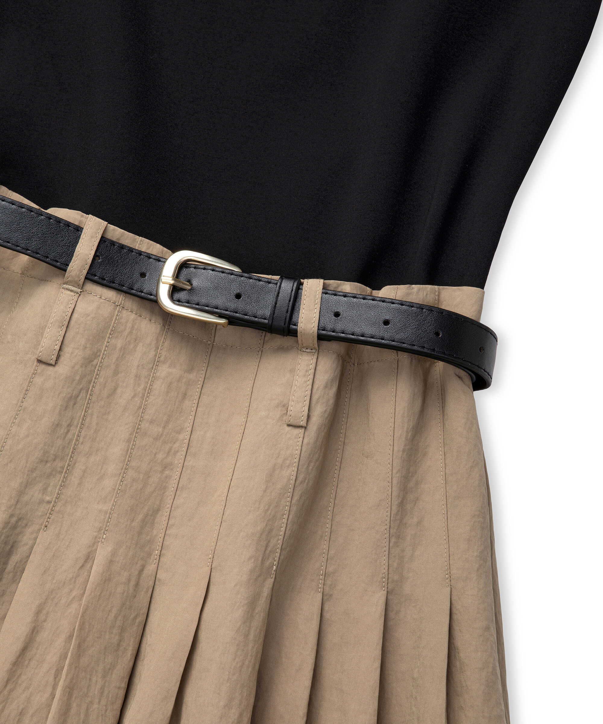 Natürel Çift parça görünüm colorblock elbise IS1260002207003 | İpekyol