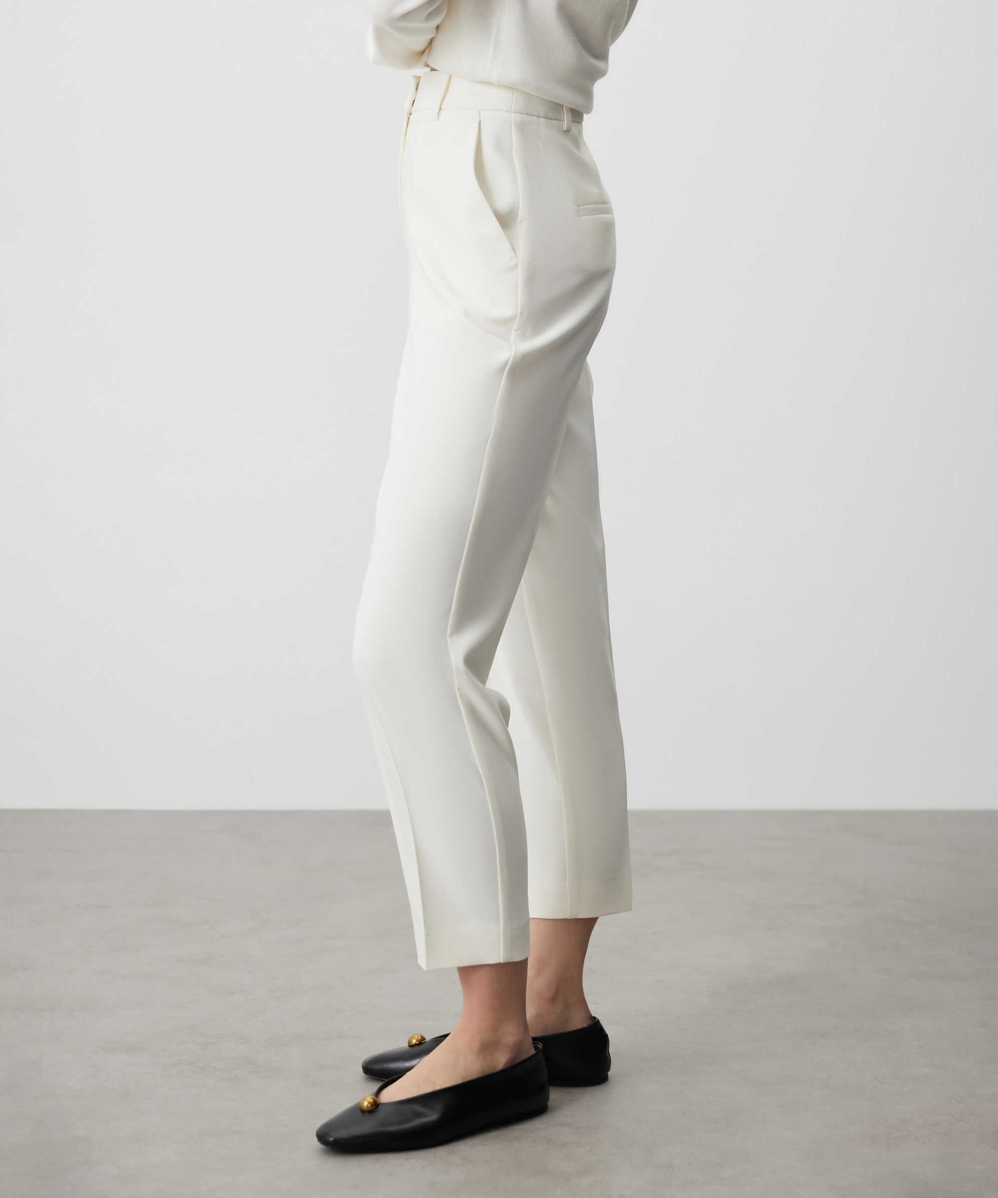 Cigarette fit pantolon - IS1260003071018 - Ekru Pantolon