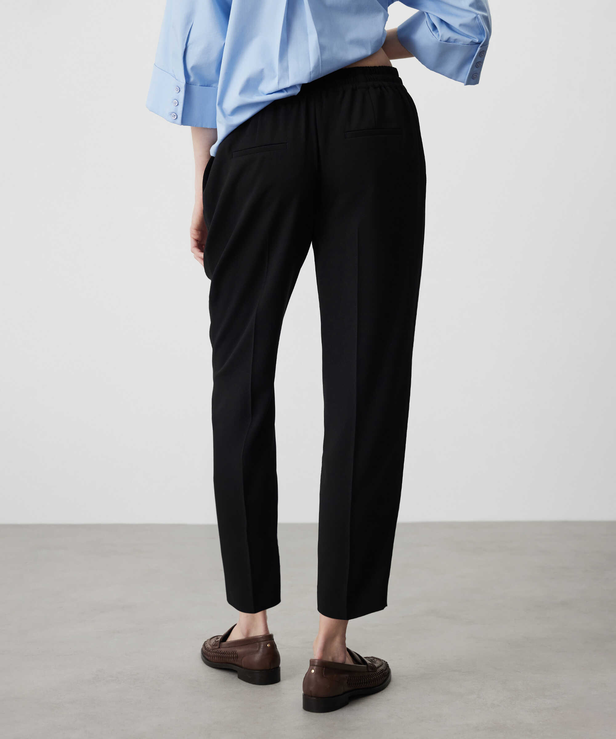 Belden bağlamalı carrot fit pantolon - IS1260003073001 - Siyah Pantolon