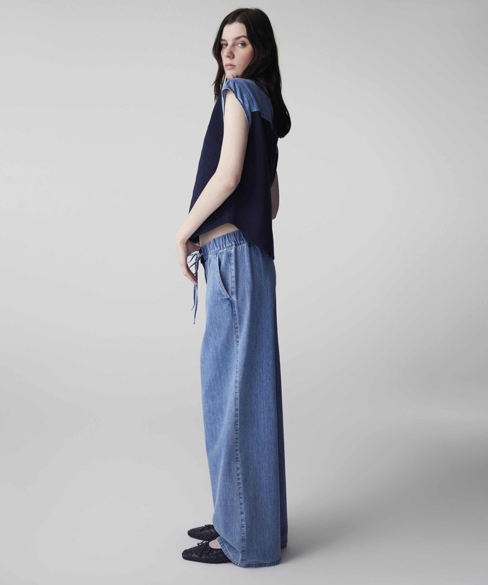 Kontrast bel jean pantolon - IS1260003136629 - İndigo Pantolon