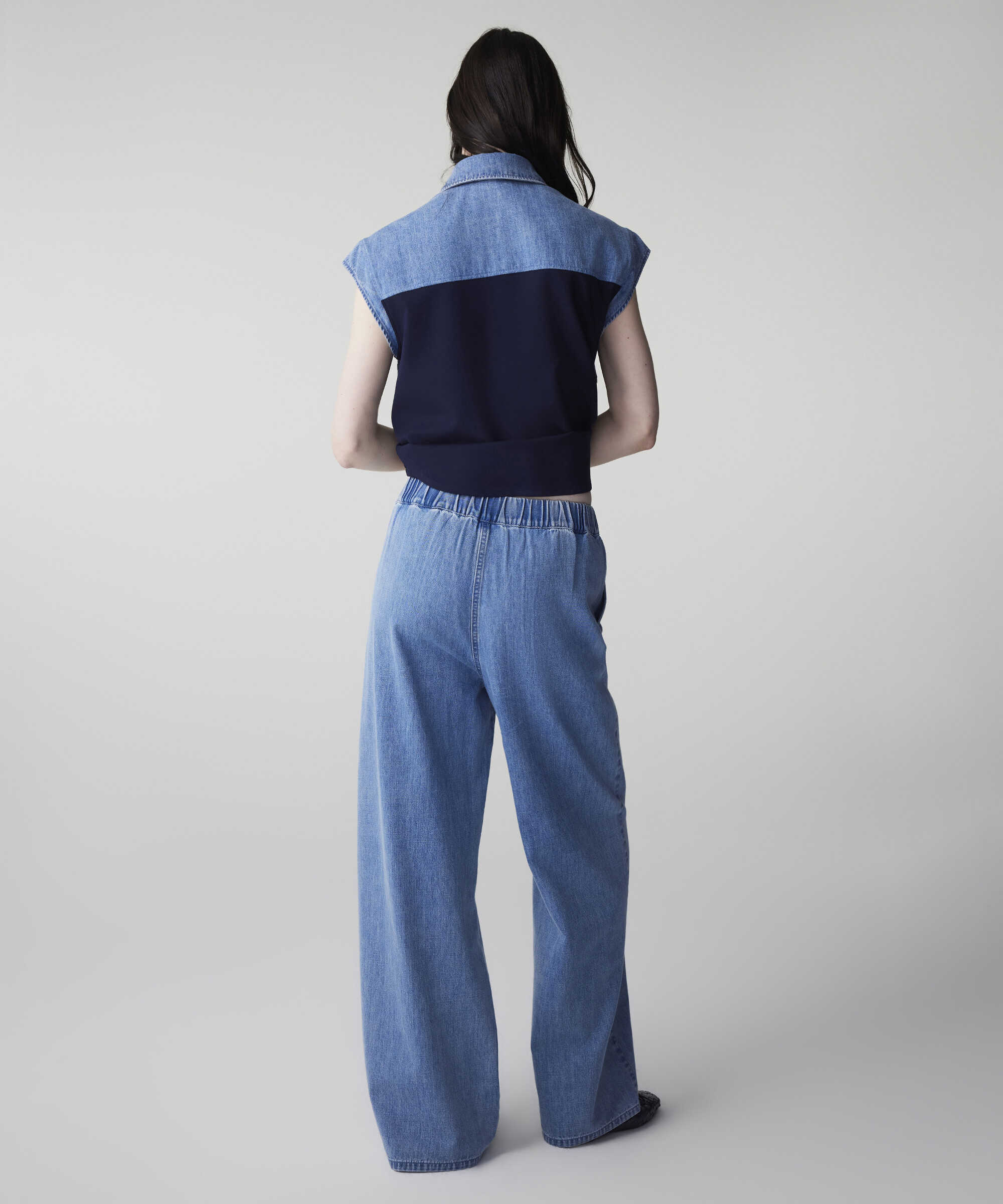 Kontrast bel jean pantolon - IS1260003136629 - İndigo Pantolon