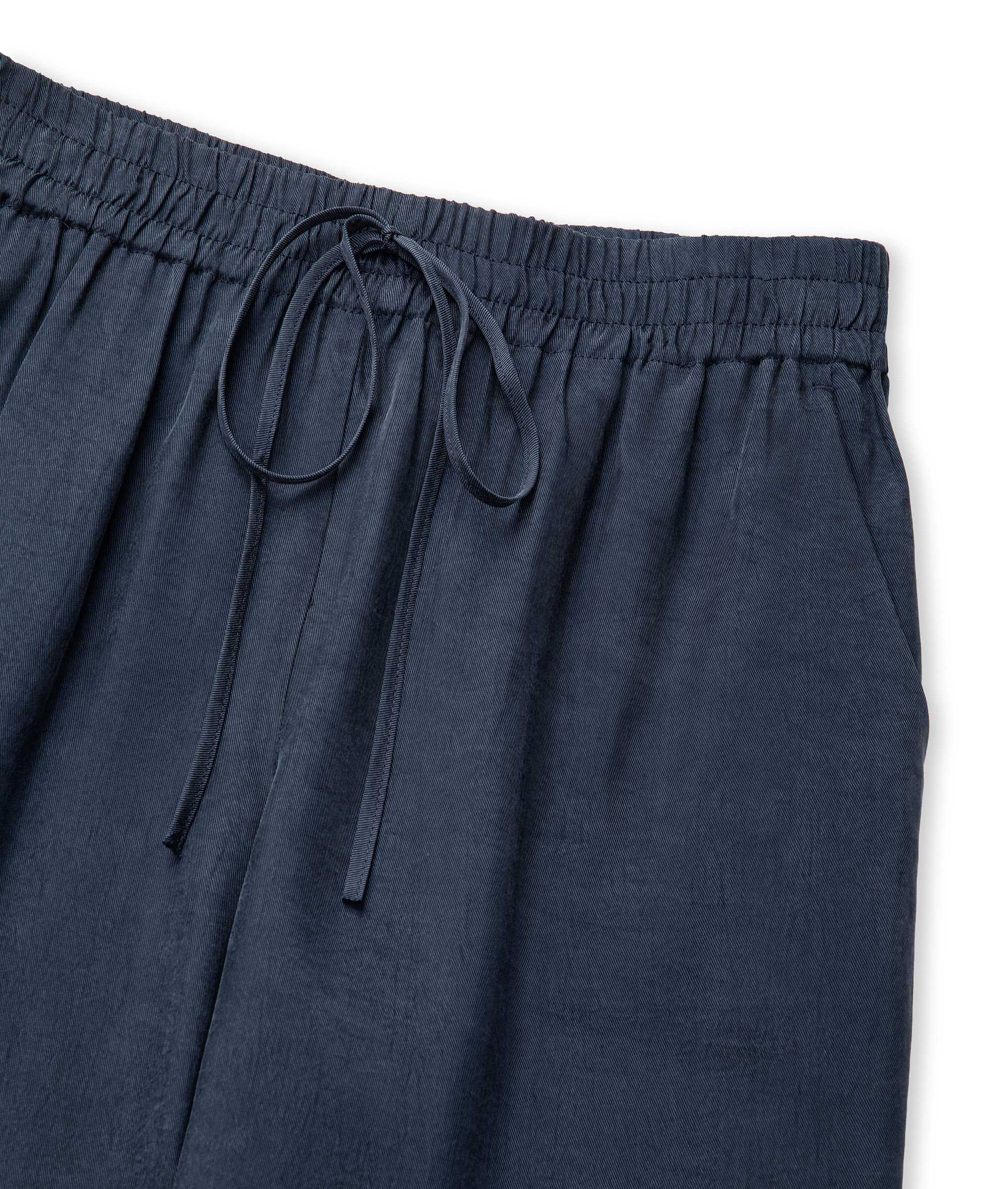 Lacivert Belden bağlamalı carrot fit pantolon IS1260003151015
