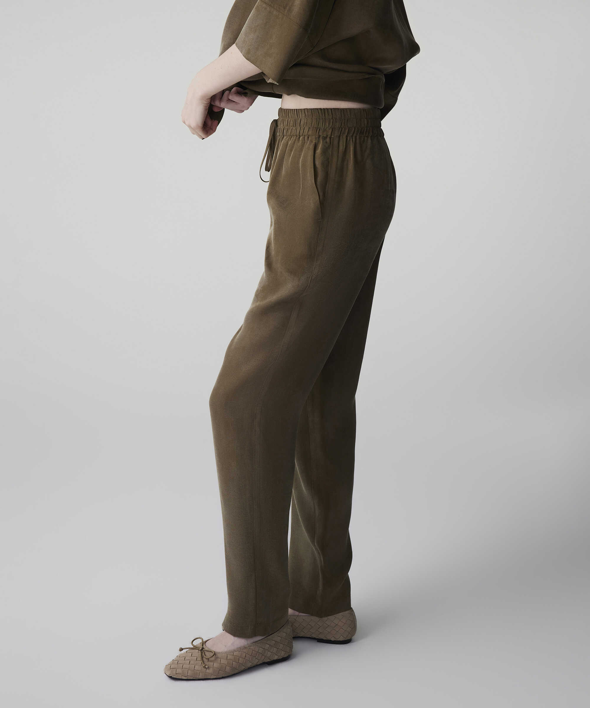 Belden bağlamalı carrot fit pantolon - IS1260003151022 - Haki Pantolon