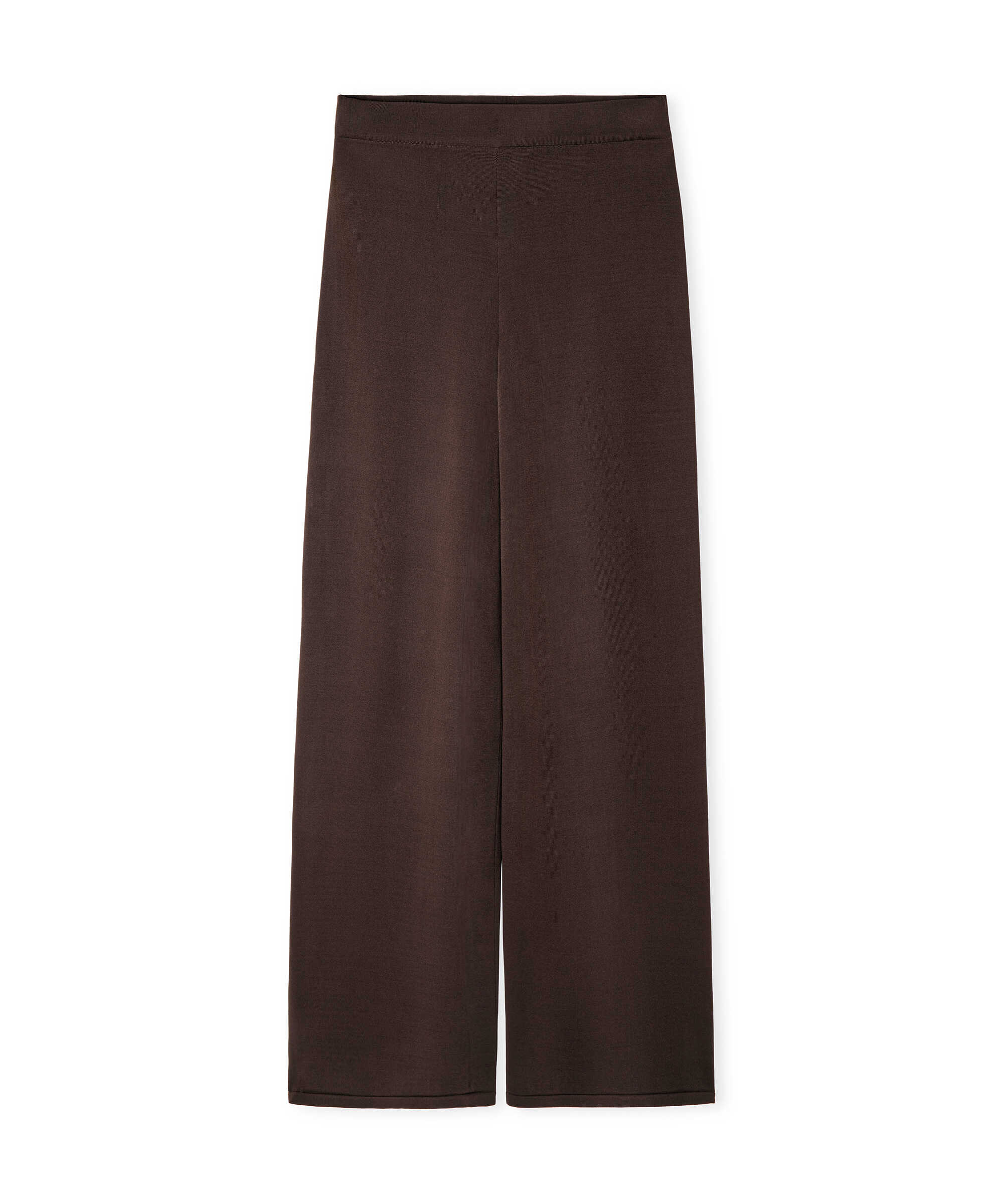 Wide leg triko pantolon - IS1260003159074 - Kahverengi Pantolon