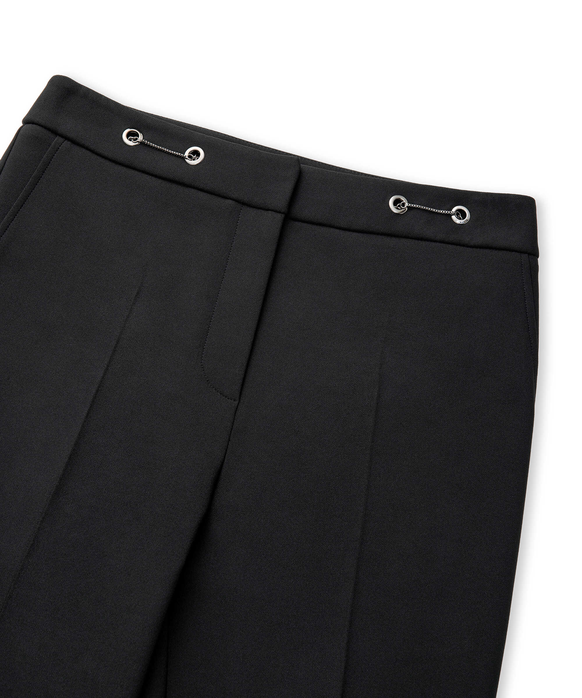 Metal aksesuarlı skinny fit pantolon - IS1260003166001 - Siyah Pantolon