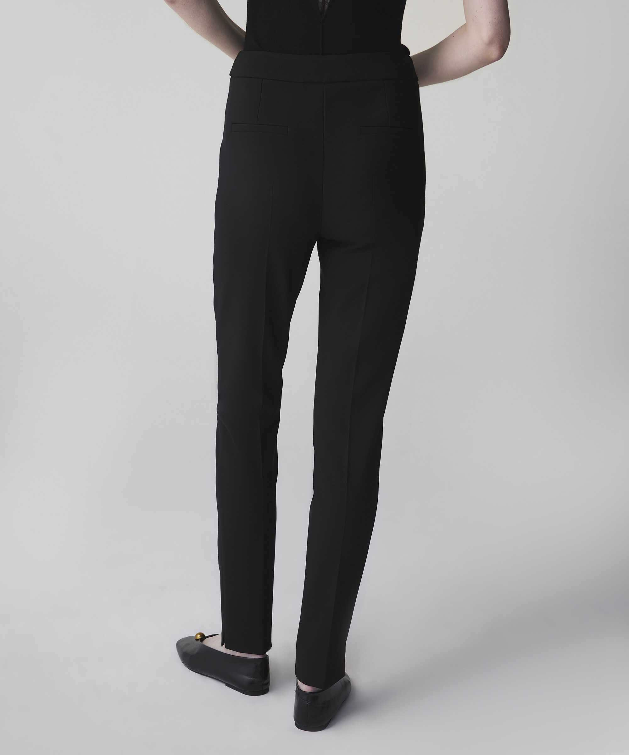 Metal aksesuarlı skinny fit pantolon - IS1260003166001 - Siyah Pantolon