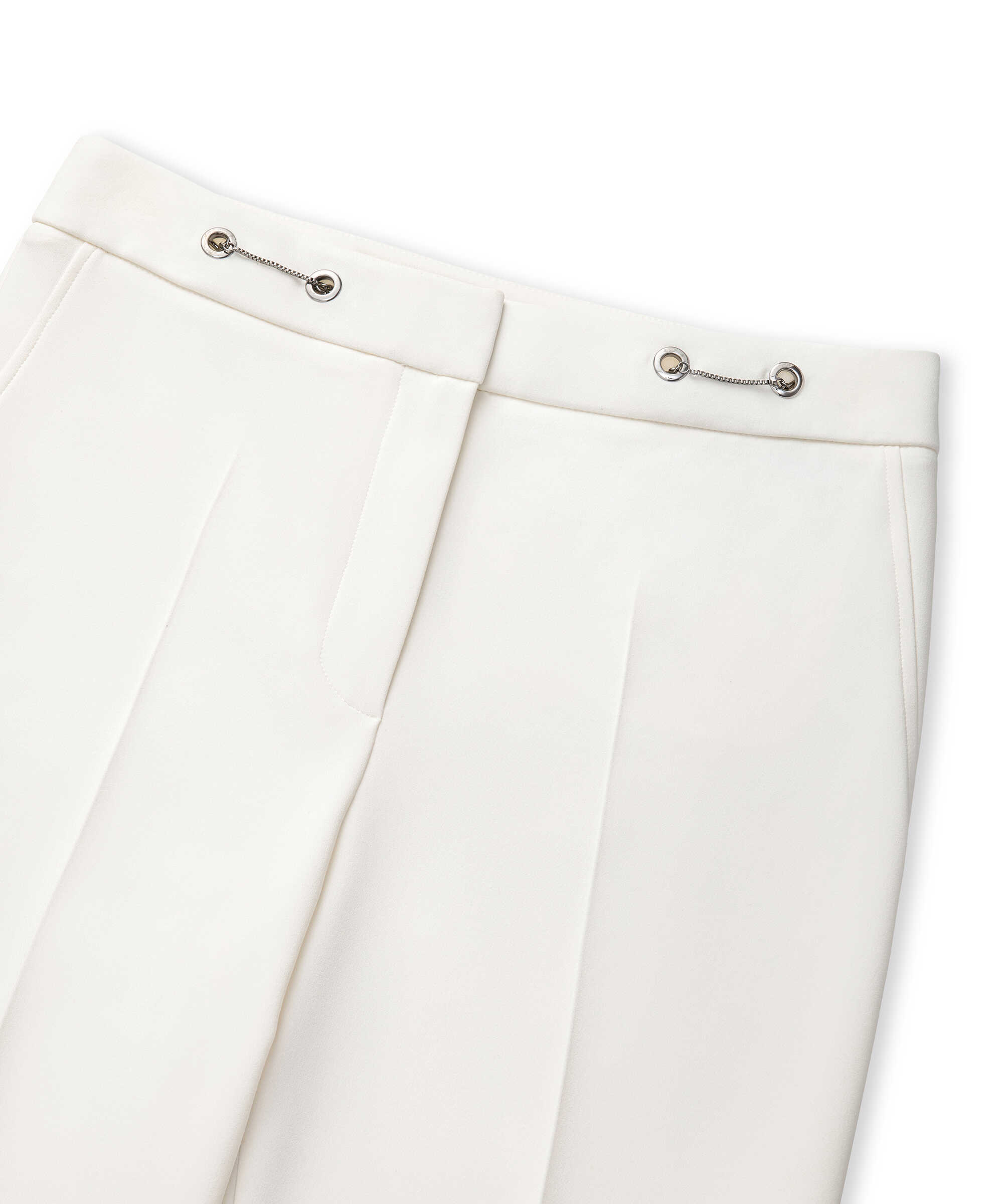 Metal aksesuarlı skinny fit pantolon - IS1260003166018 - Ekru Pantolon