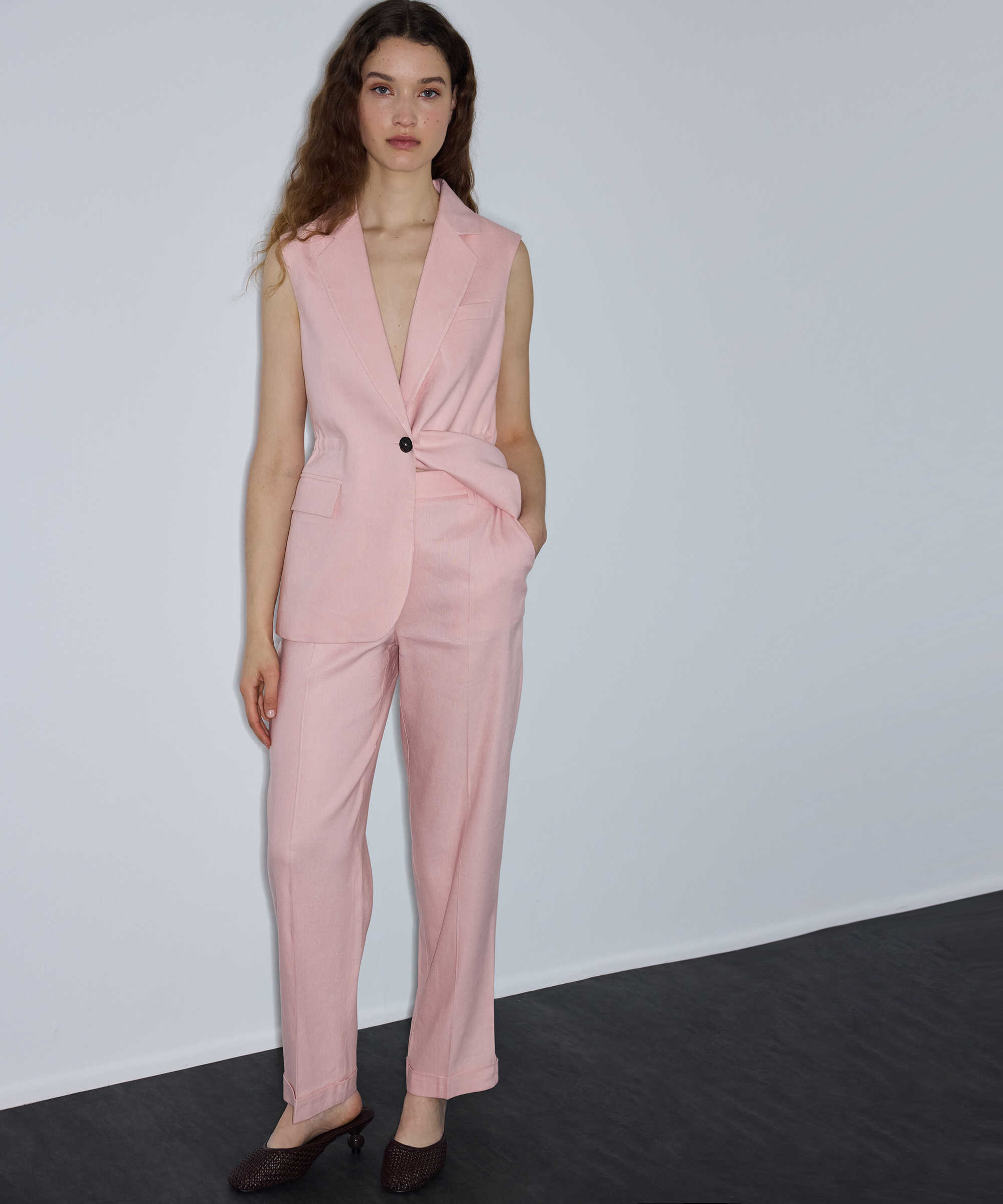 Duble paça cigarette pantolon - IS1260003216093 - Açık Pembe Pantolon