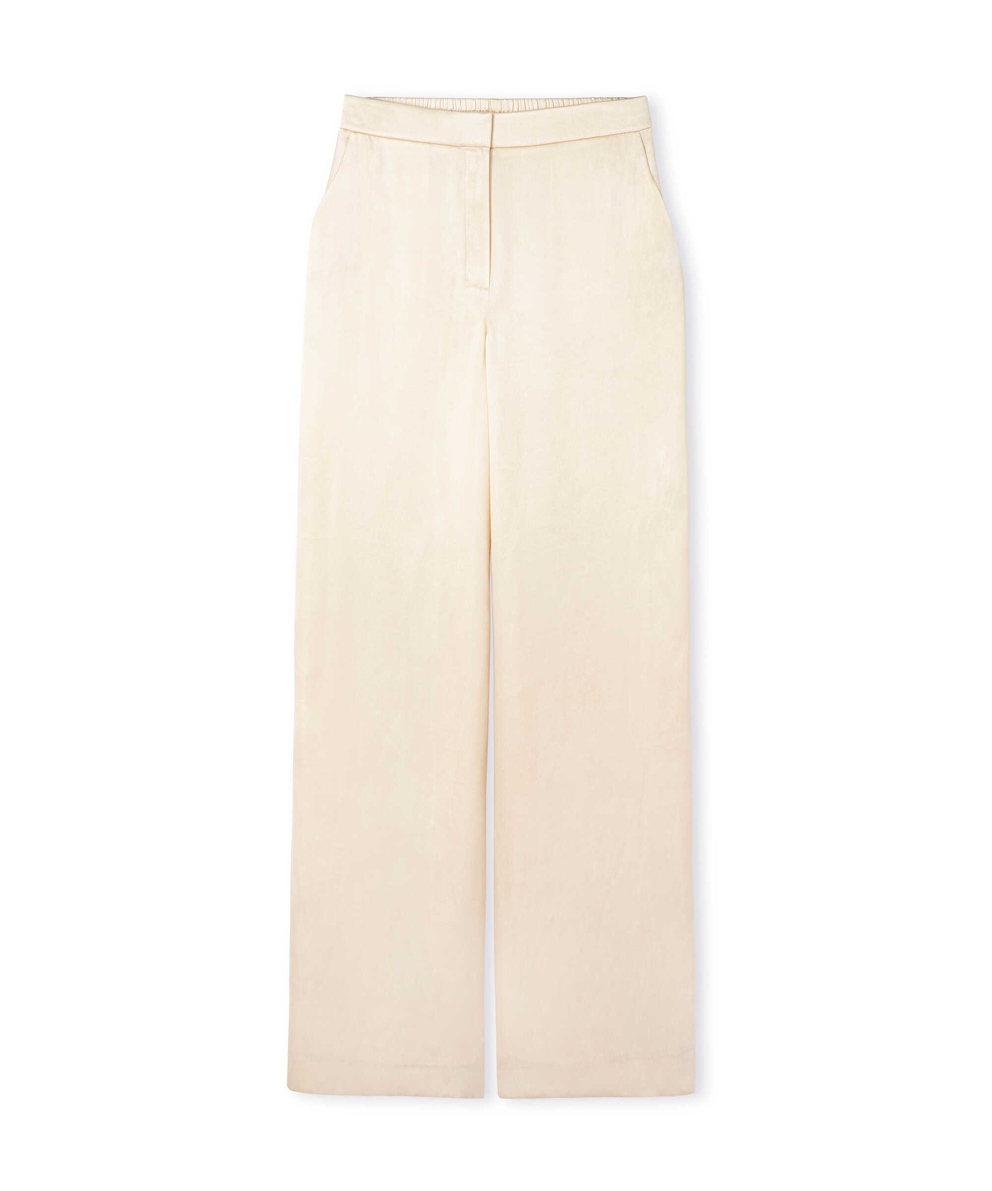 Saten yüzeyli wide leg pantolon - IS1260003232AB1 - Yağ Pantolon