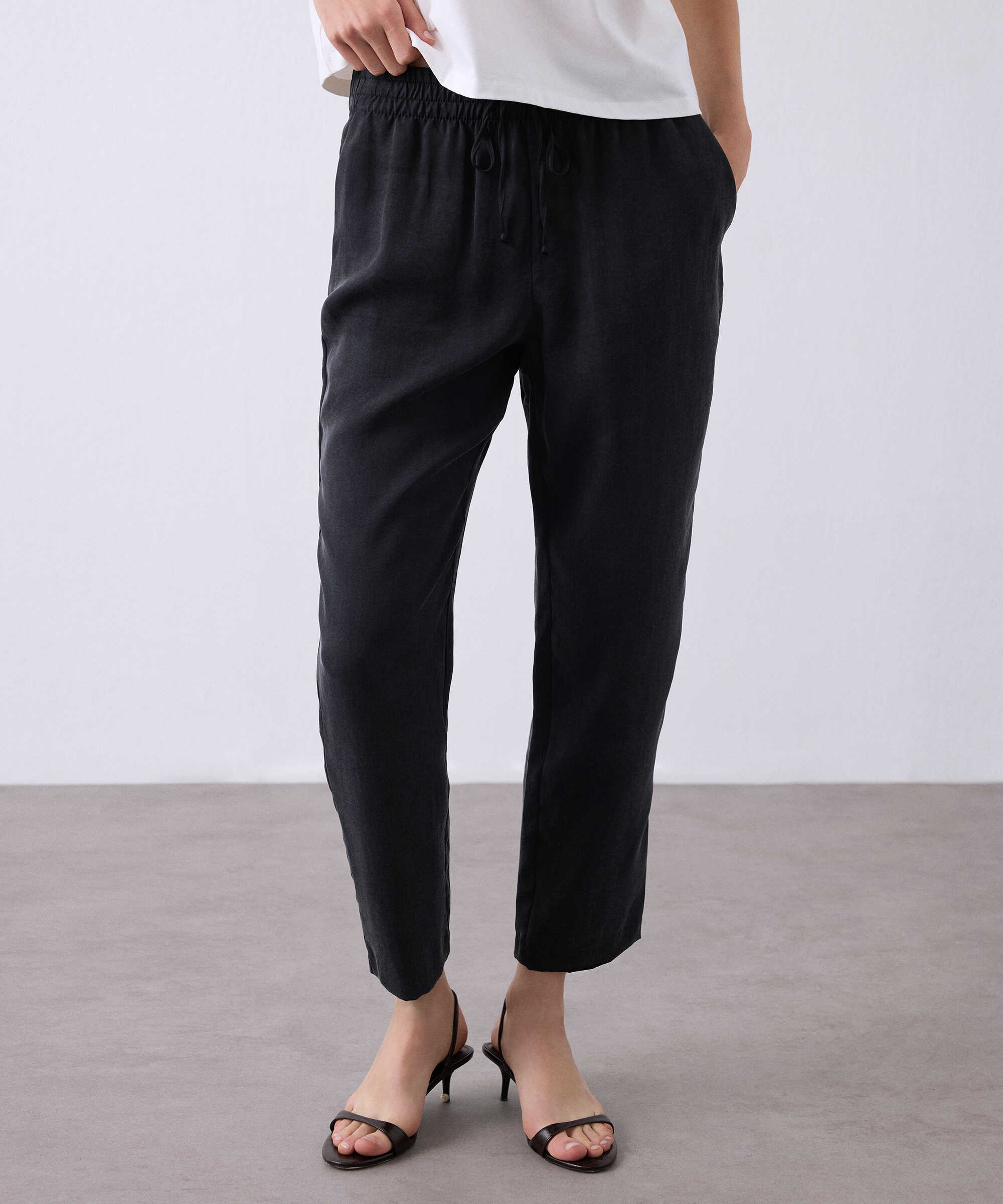 Elastik bel carrot pantolon - IS1260003367001 - Siyah Pantolon