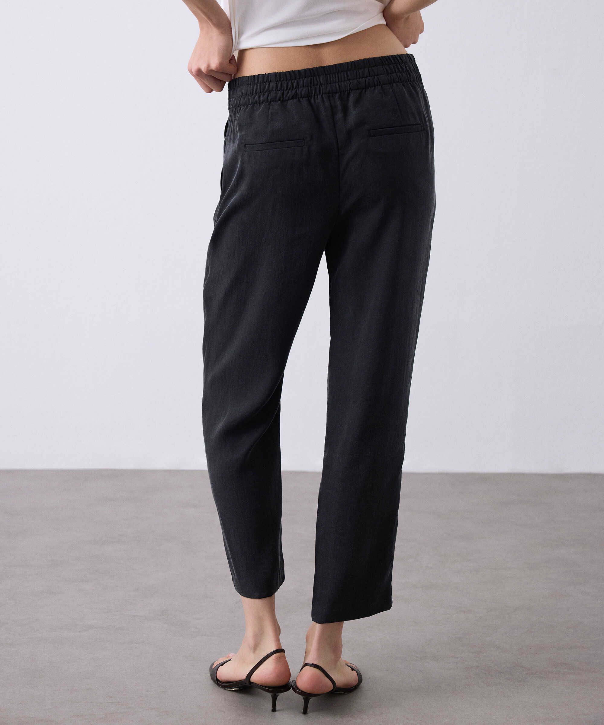Elastik bel carrot pantolon - IS1260003367001 - Siyah Pantolon