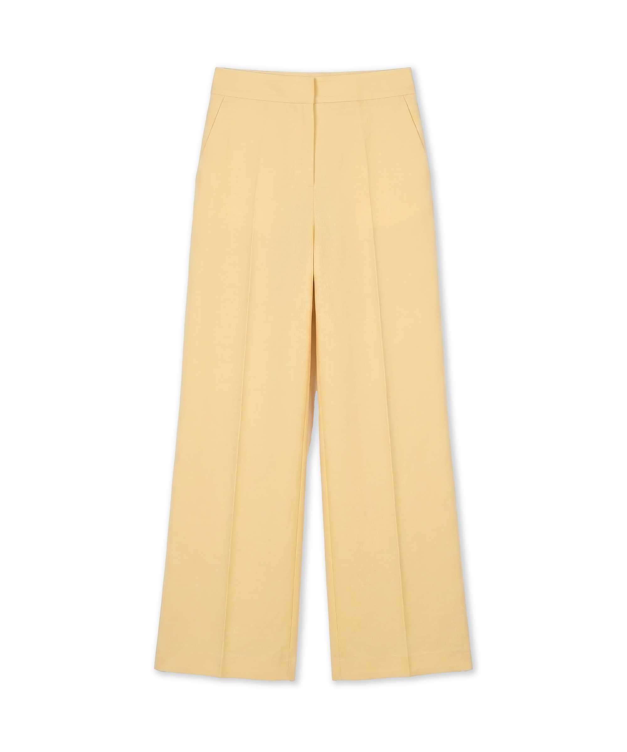 Cepli wide leg pantolon - IS1260003411087 - Açık Sarı Pantolon