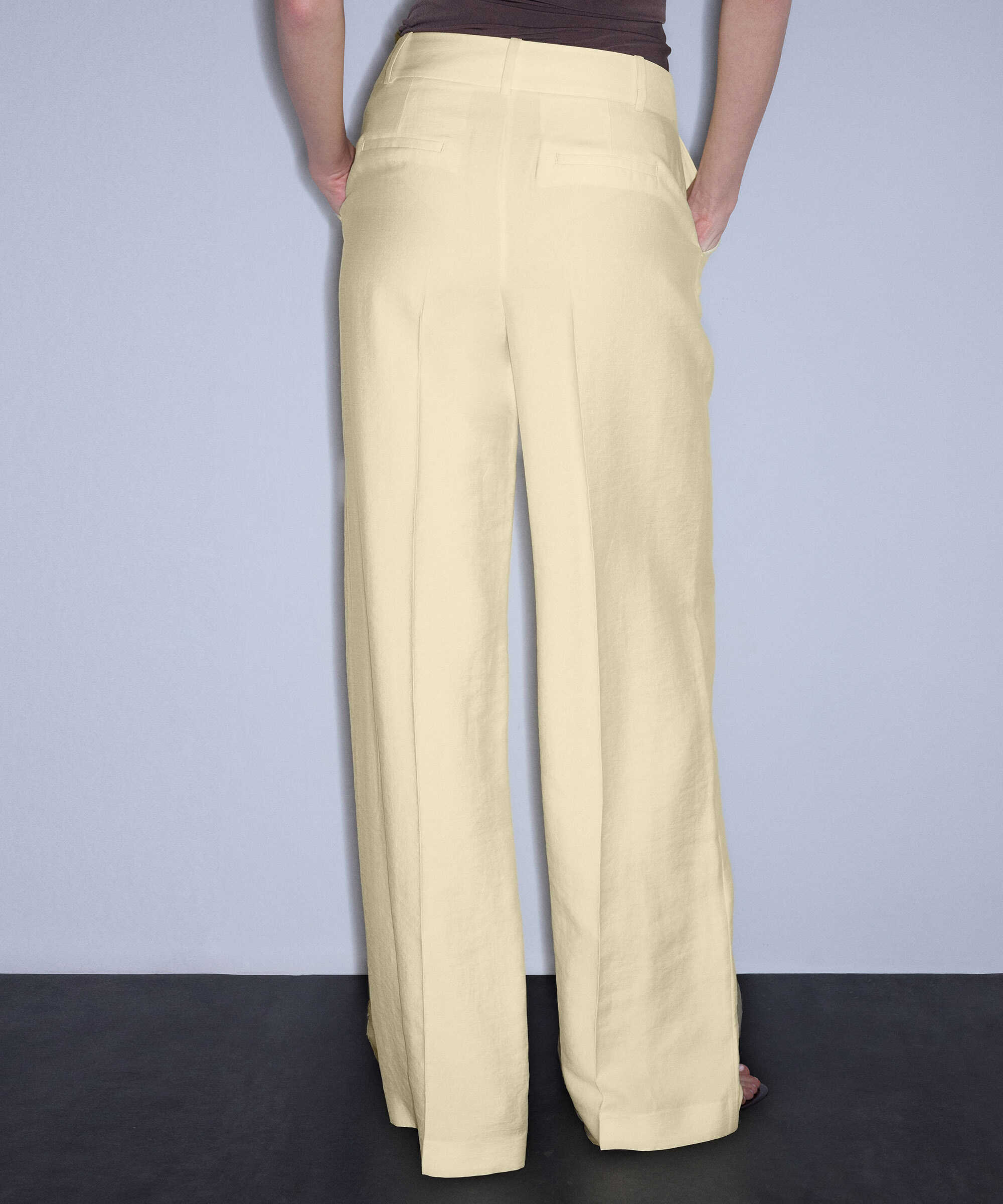 Wide leg pantolon - IS1260003412087 - Açık Sarı Pantolon