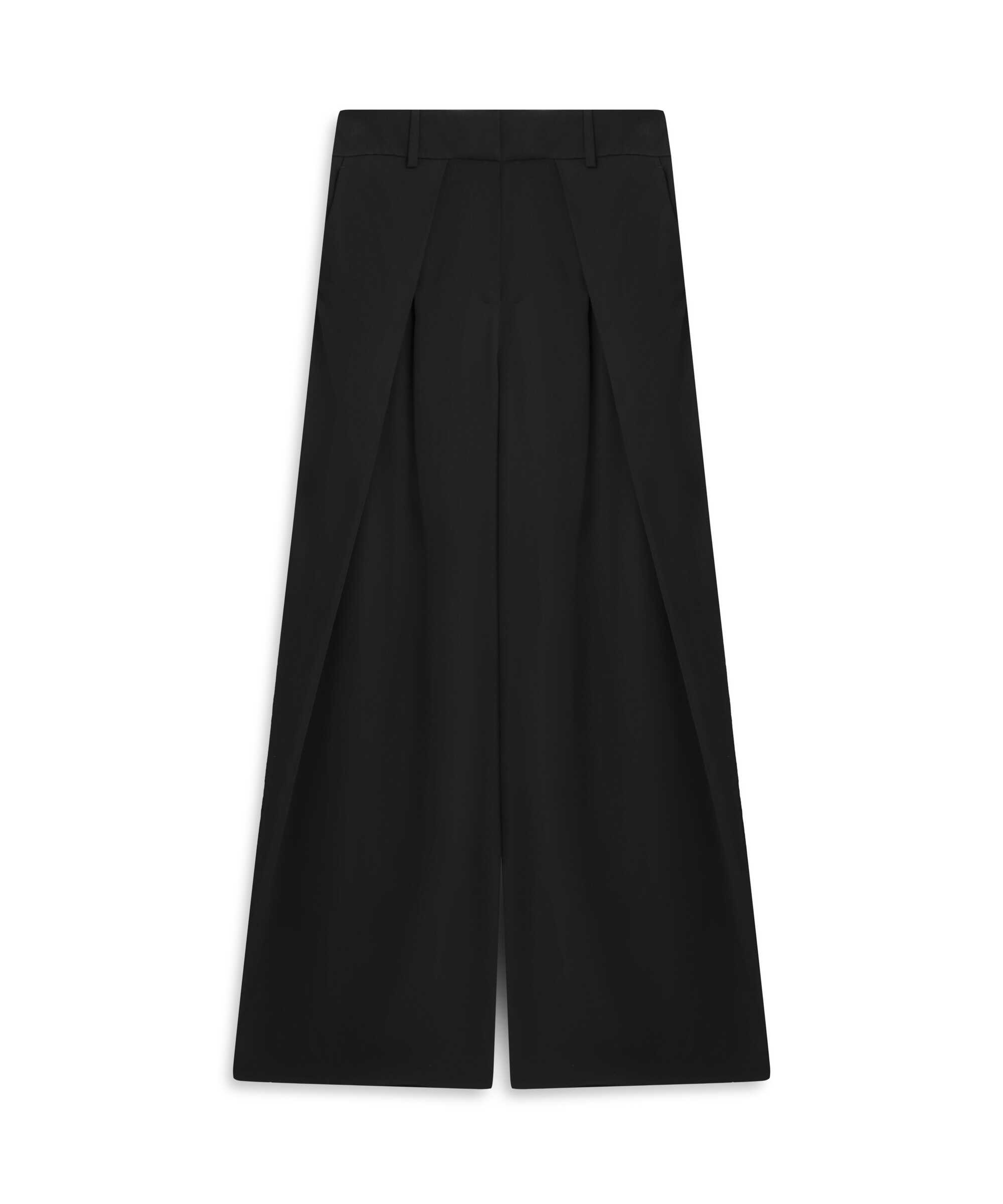 Geniş pileli wide leg pantolon - IS1260003430001 - Siyah Pantolon