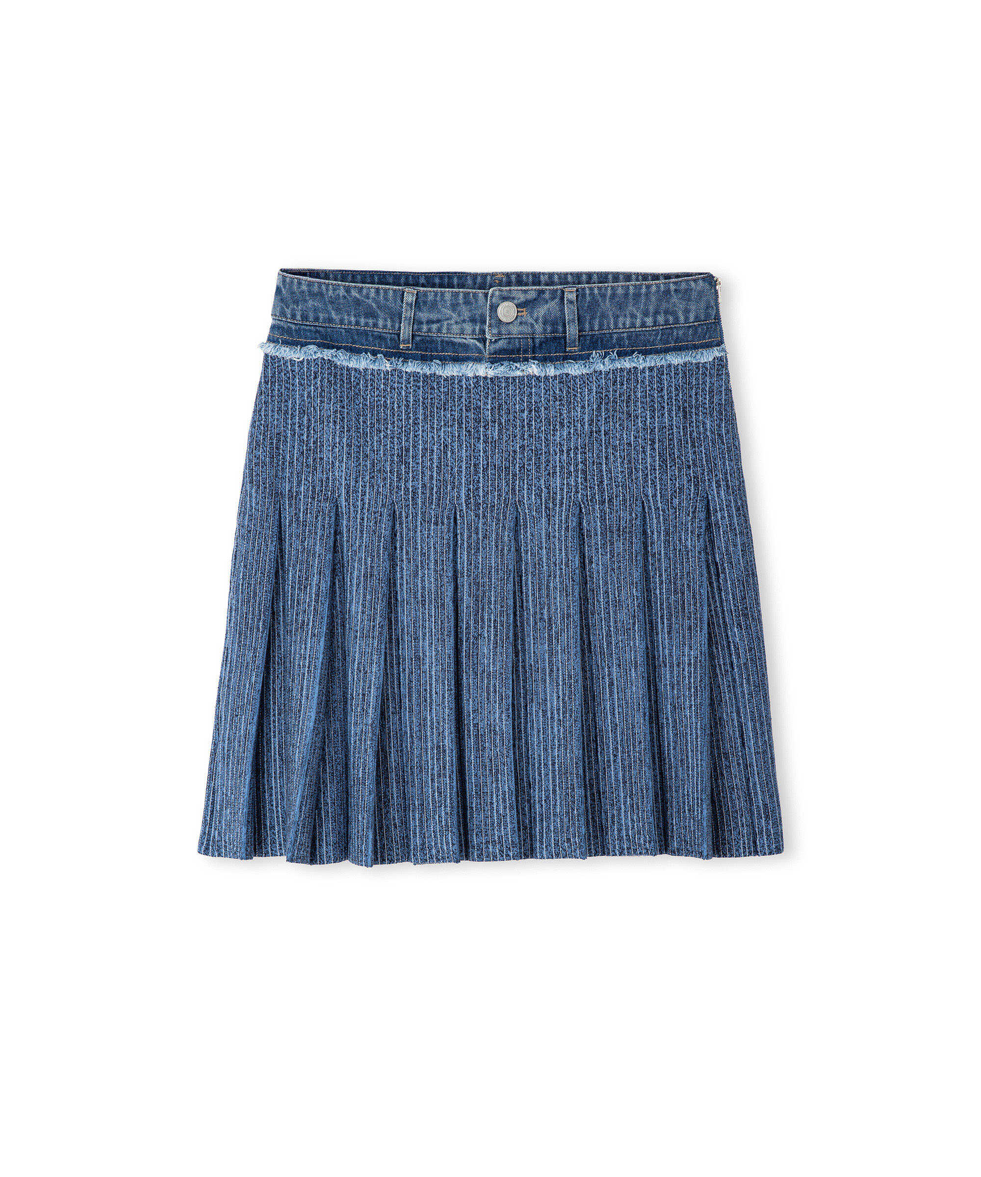 Denim mix triko etek - IS1260004087629 - İndigo Etek
