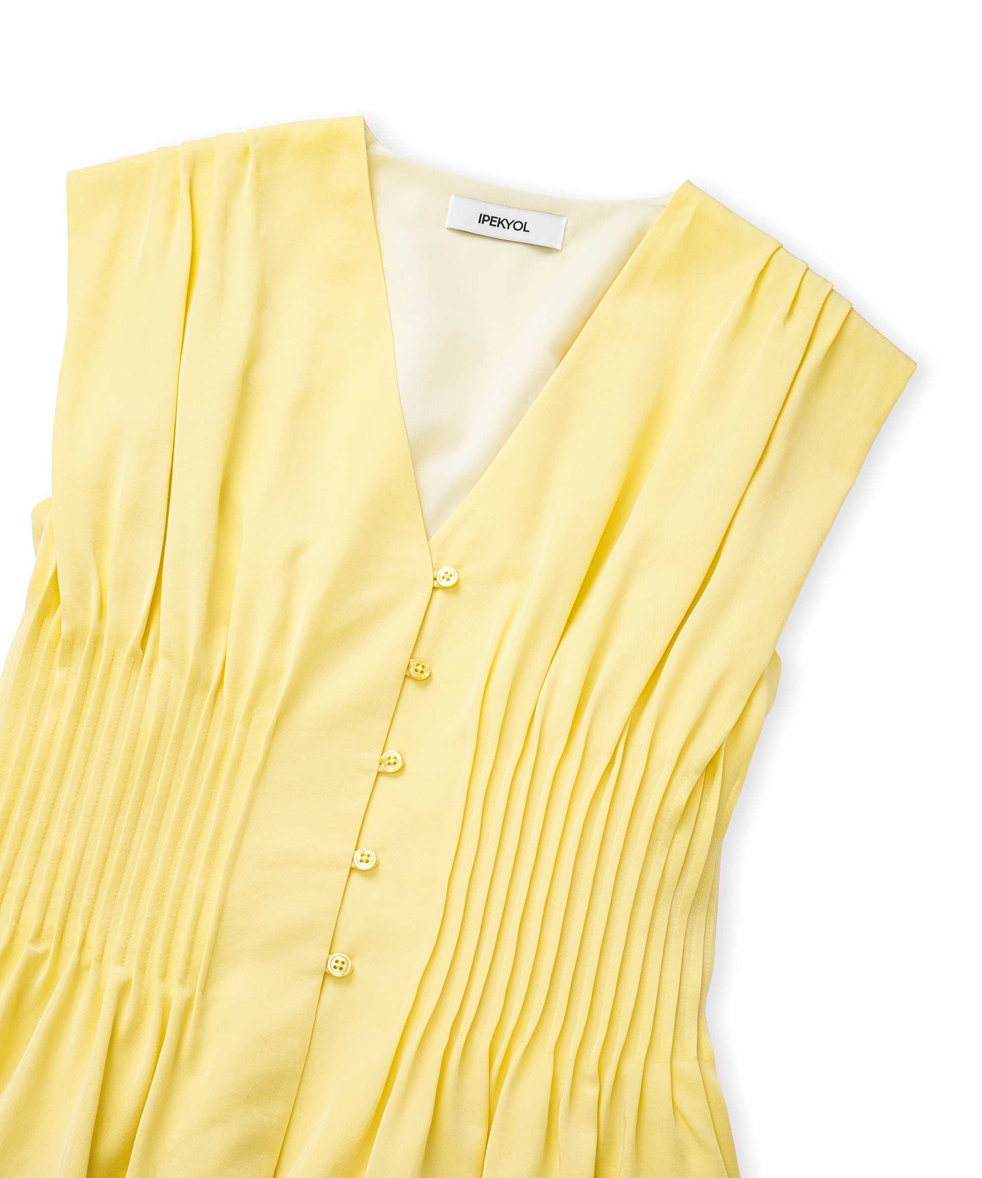 Nervürlü peplum bluz - IS1260006191009 - Sarı Bluz