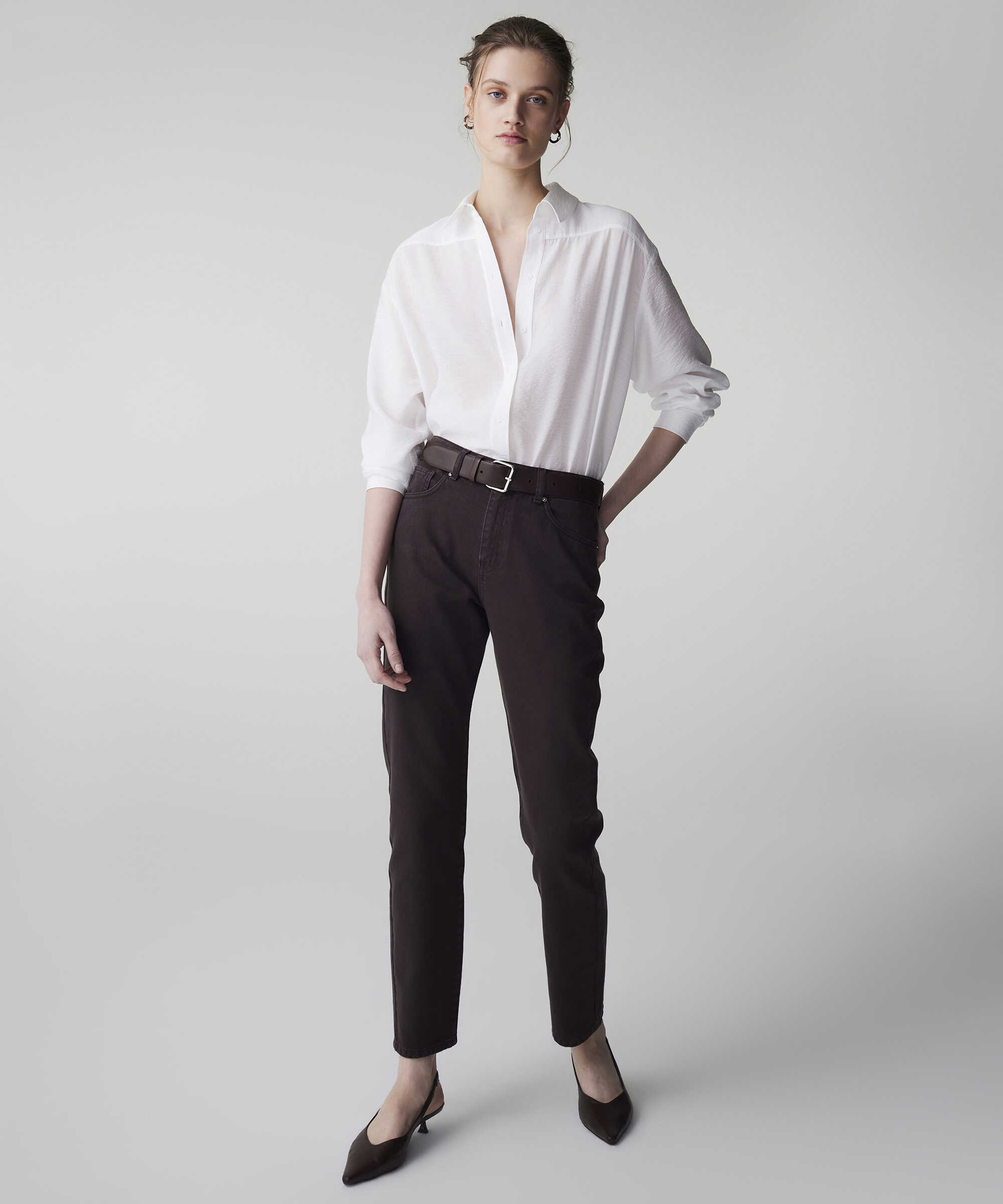 Mom fit jean pantolon - IS1260018011074 - Kahverengi Jean Pantolon