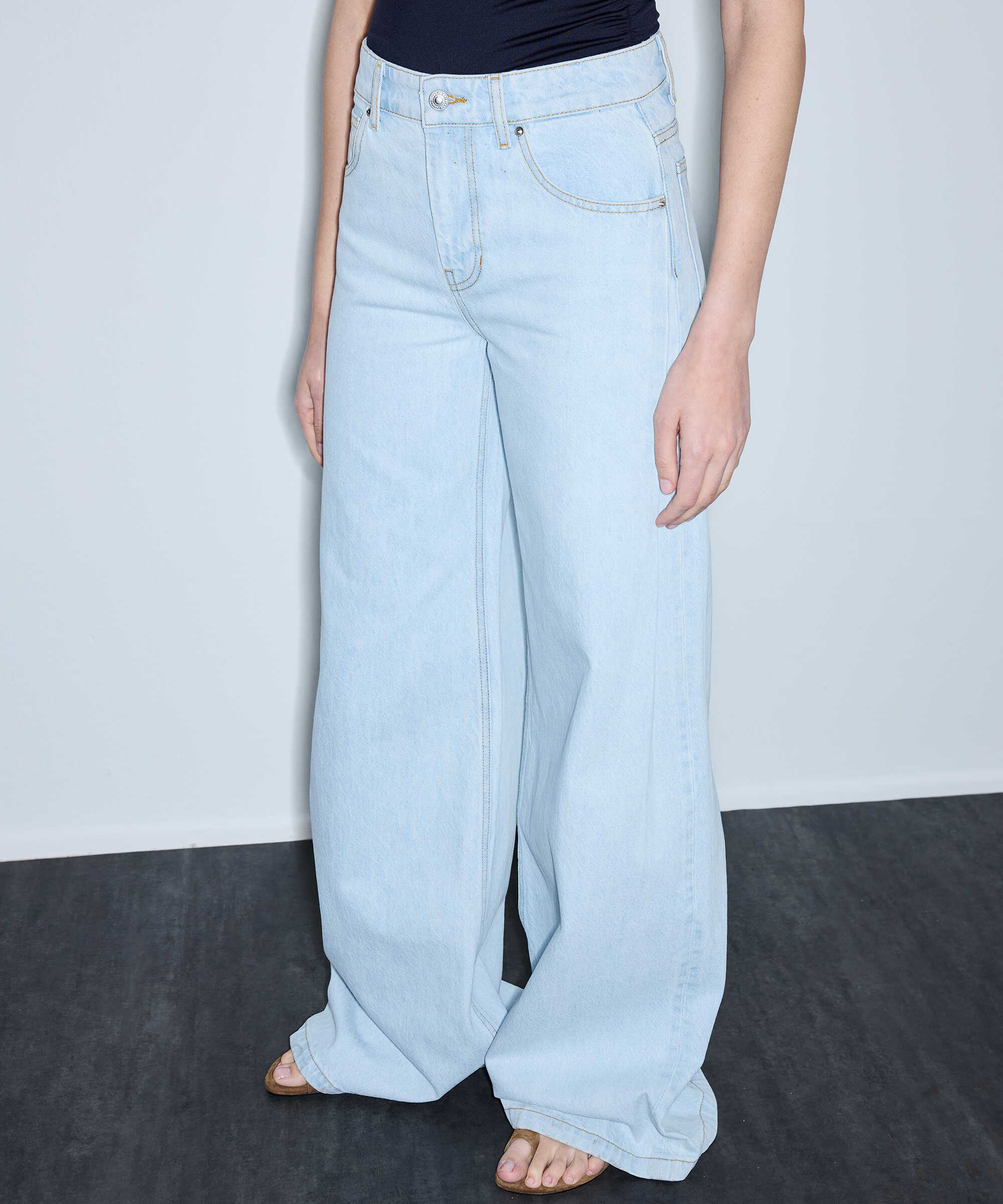 Baggy fit jean pantolon - IS1260018041CC2 - Açık İndigo Jean Pantolon