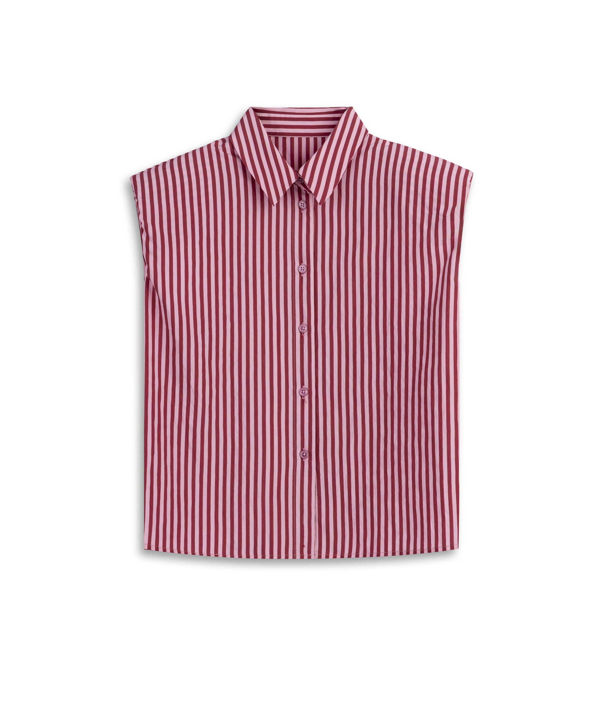 Çizgi desen vatkalı gömlek - IS1260025448033 - Pembe GOMLEK