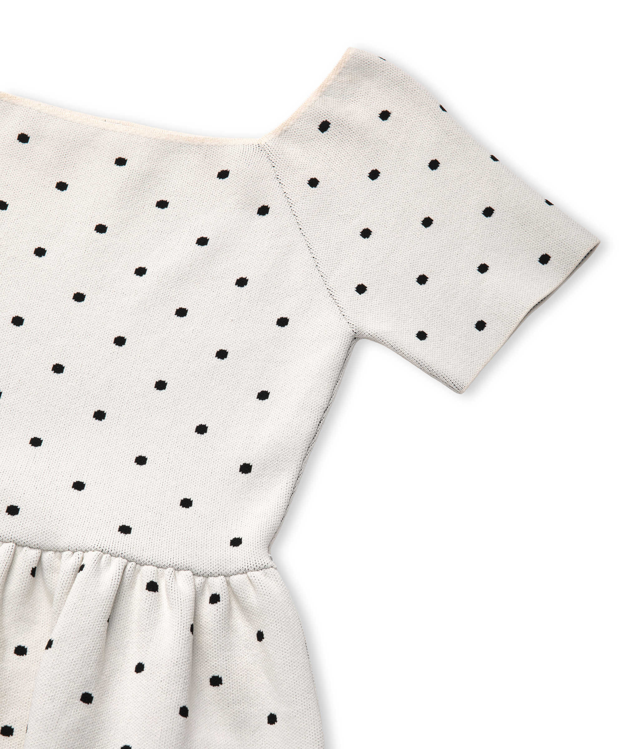 Puantiye desen peplum triko - IS1260050031018 - Ekru Triko