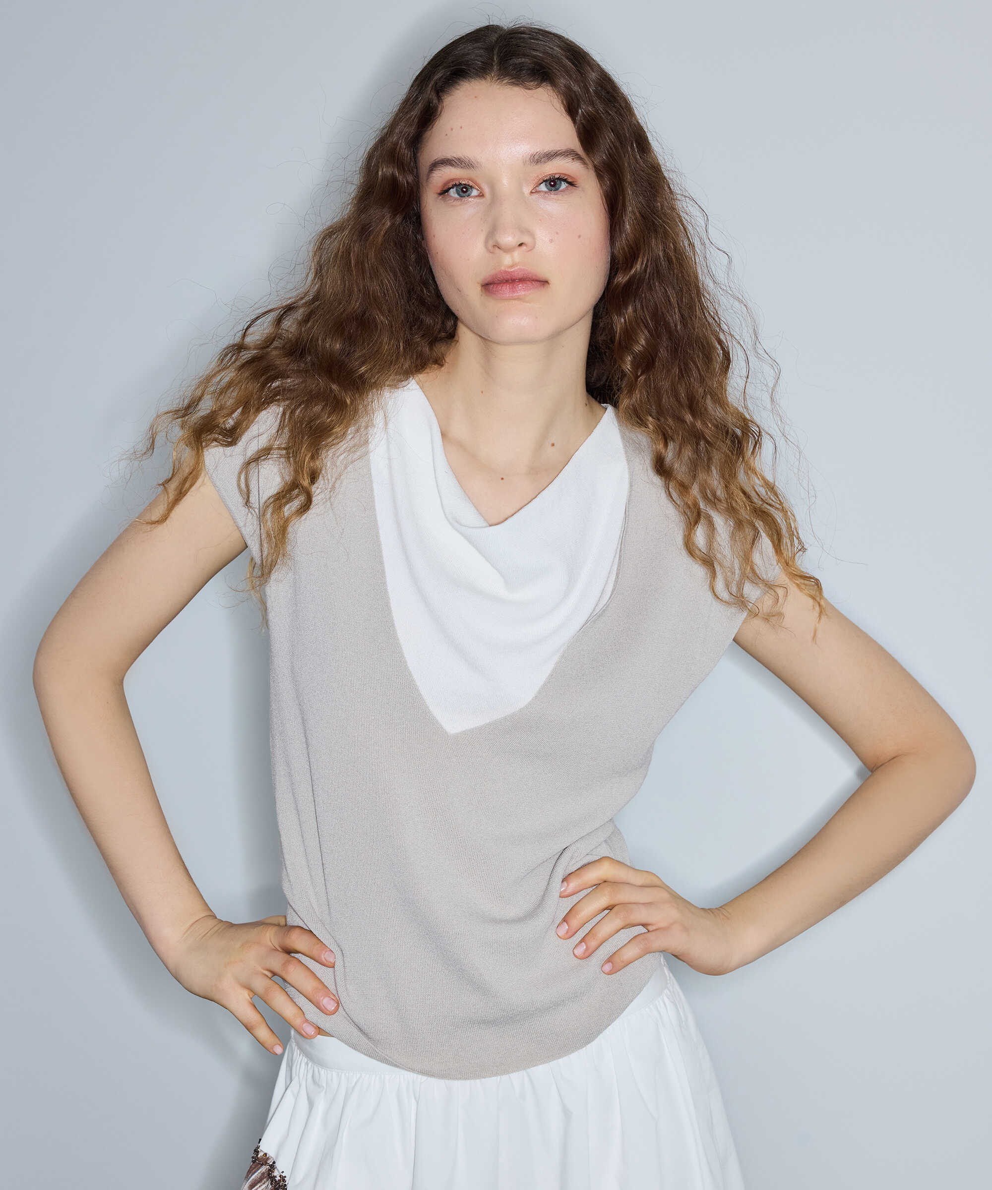 Çift parça görünüm colorblock triko - IS1260050106030 - Taş Triko