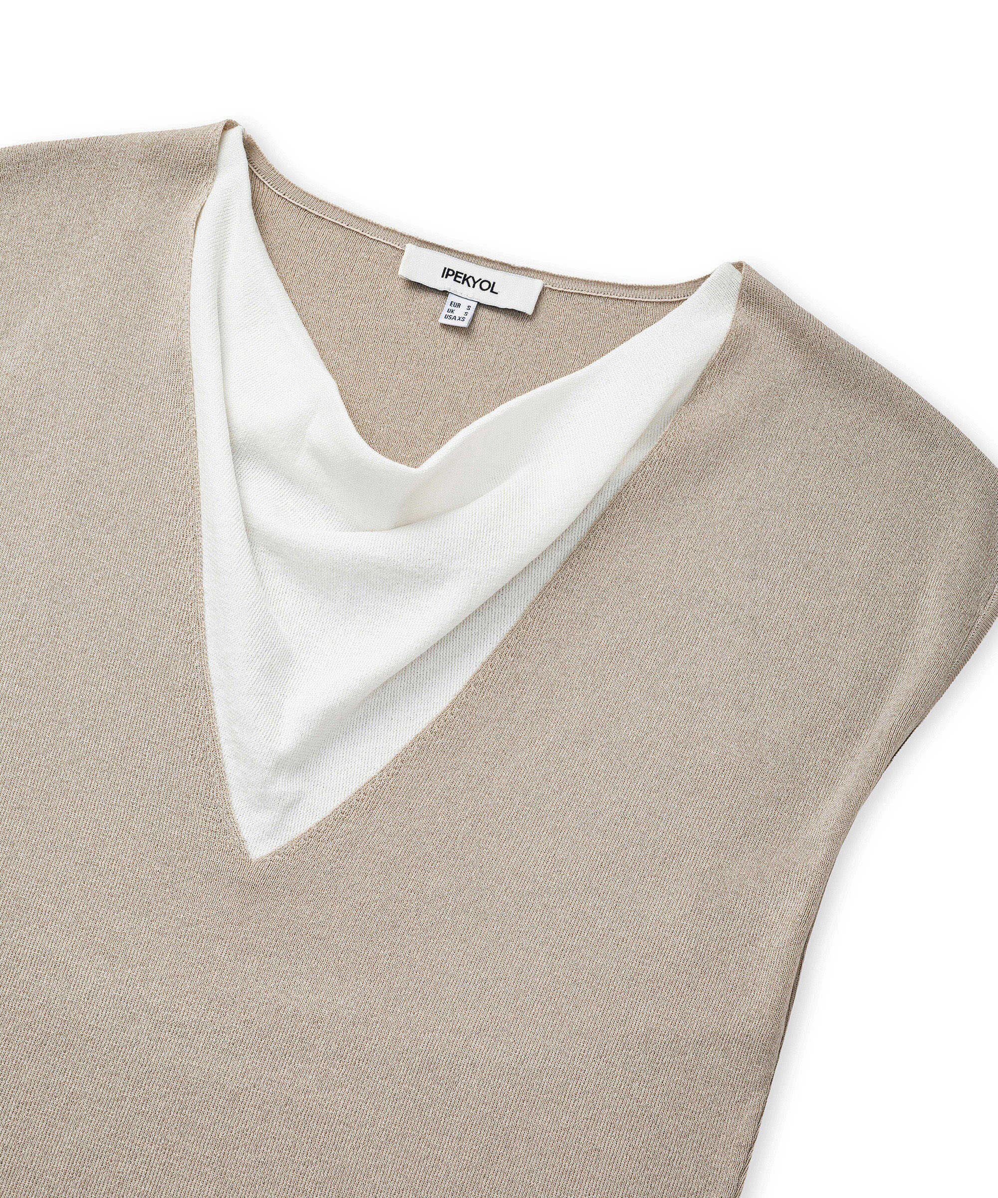 Çift parça görünüm colorblock triko - IS1260050106030 - Taş Triko