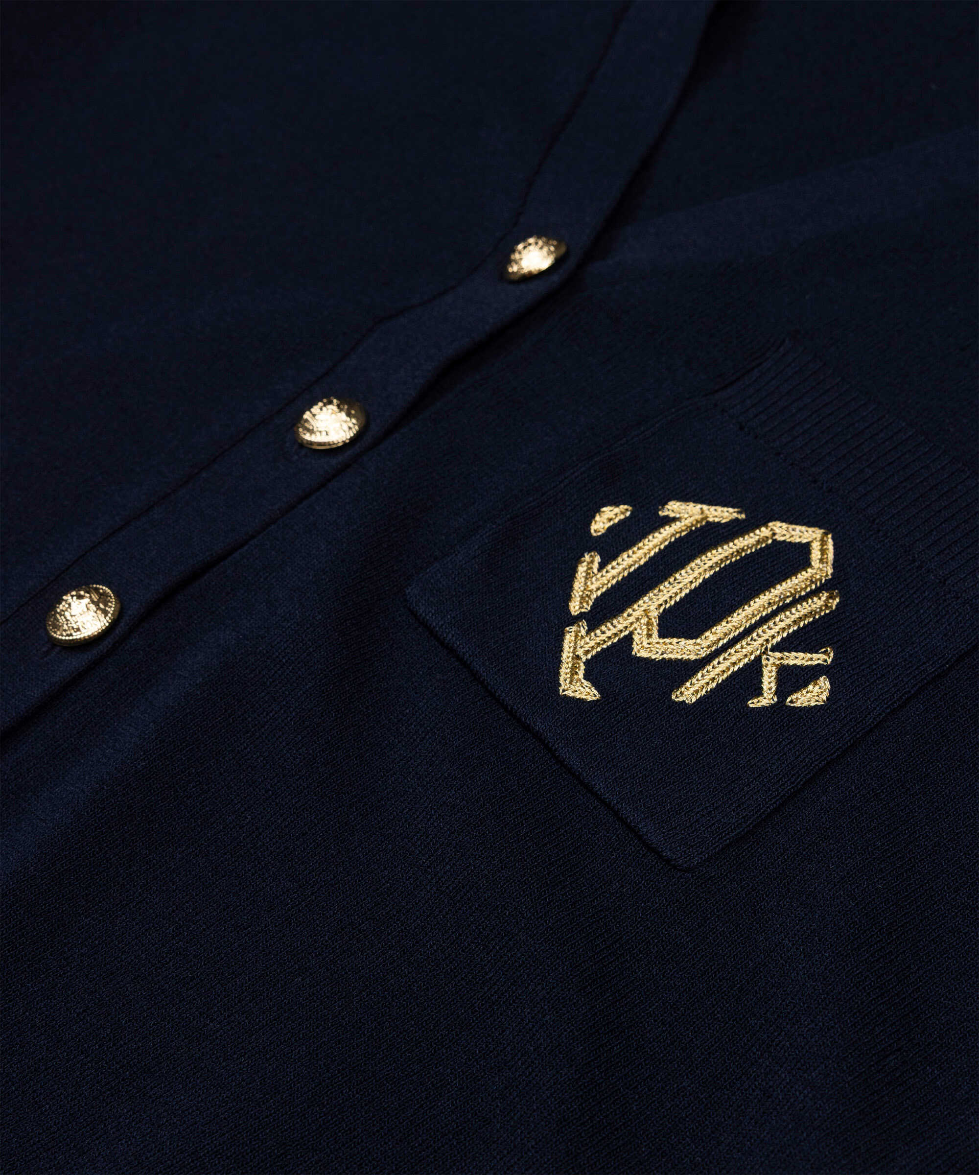 Monogram nakışlı triko - IS1260050163015 - Lacivert Triko