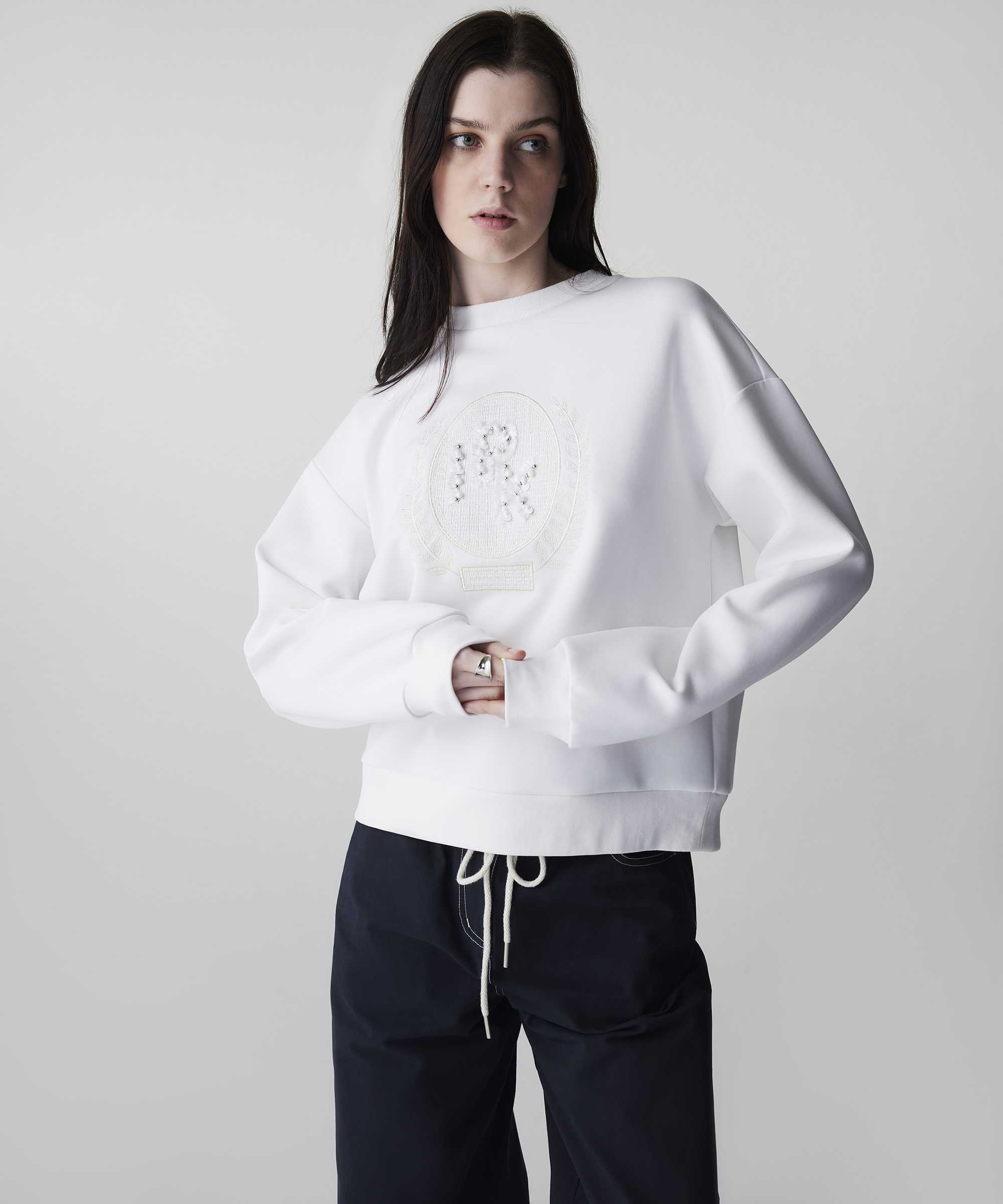 Nakışlı sweatshirt - IS1260091006002 - Beyaz Sweatshirt