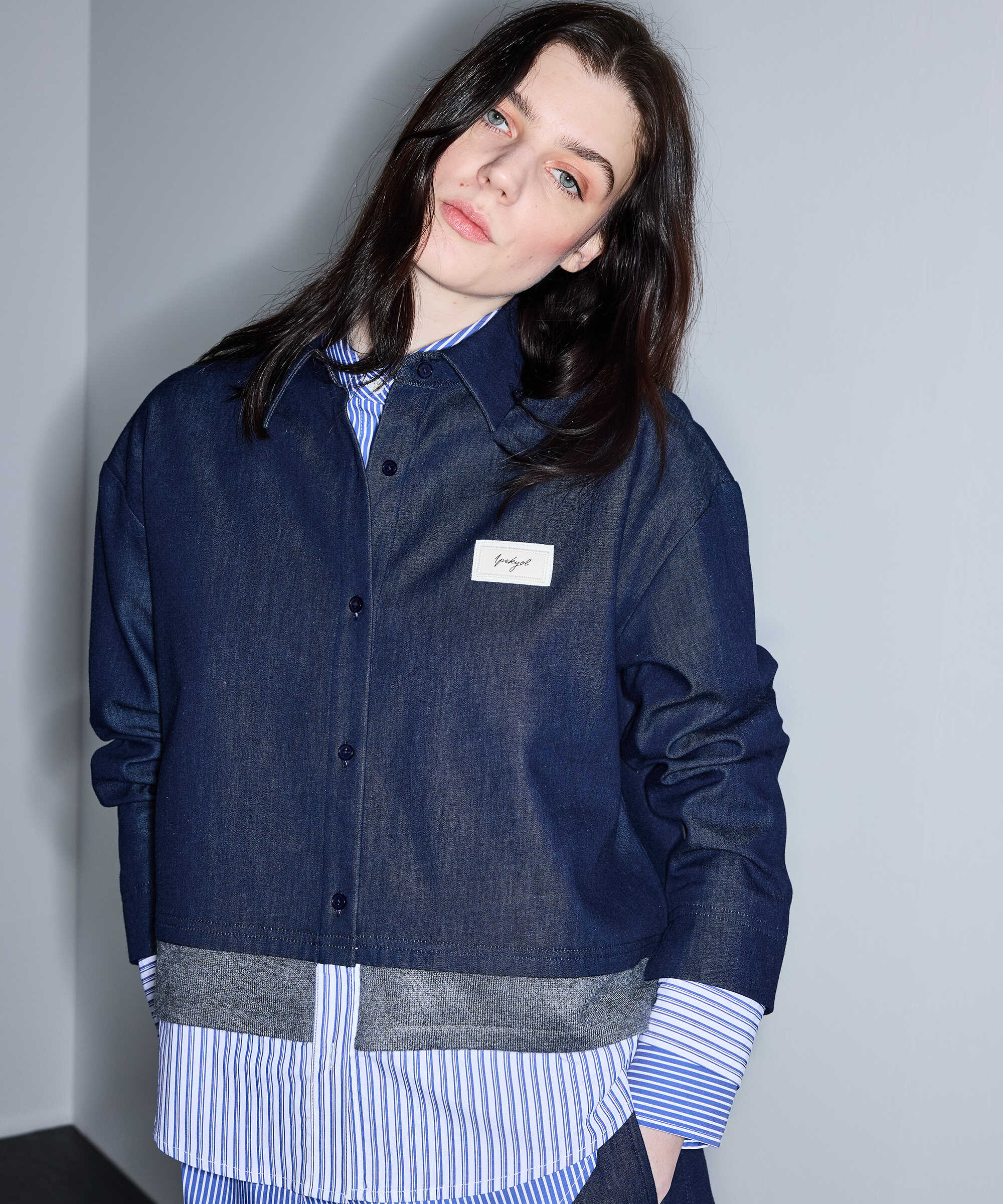 Kontrast katmanlı sweatshirt - IS1260091007015 - Lacivert Sweatshirt