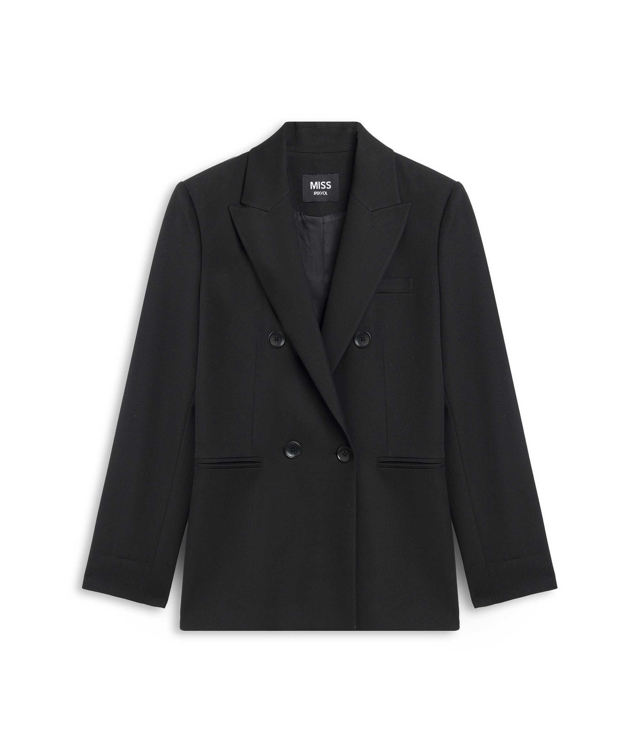 Kruvaze blazer - IS1260106003001 - Siyah Blazer