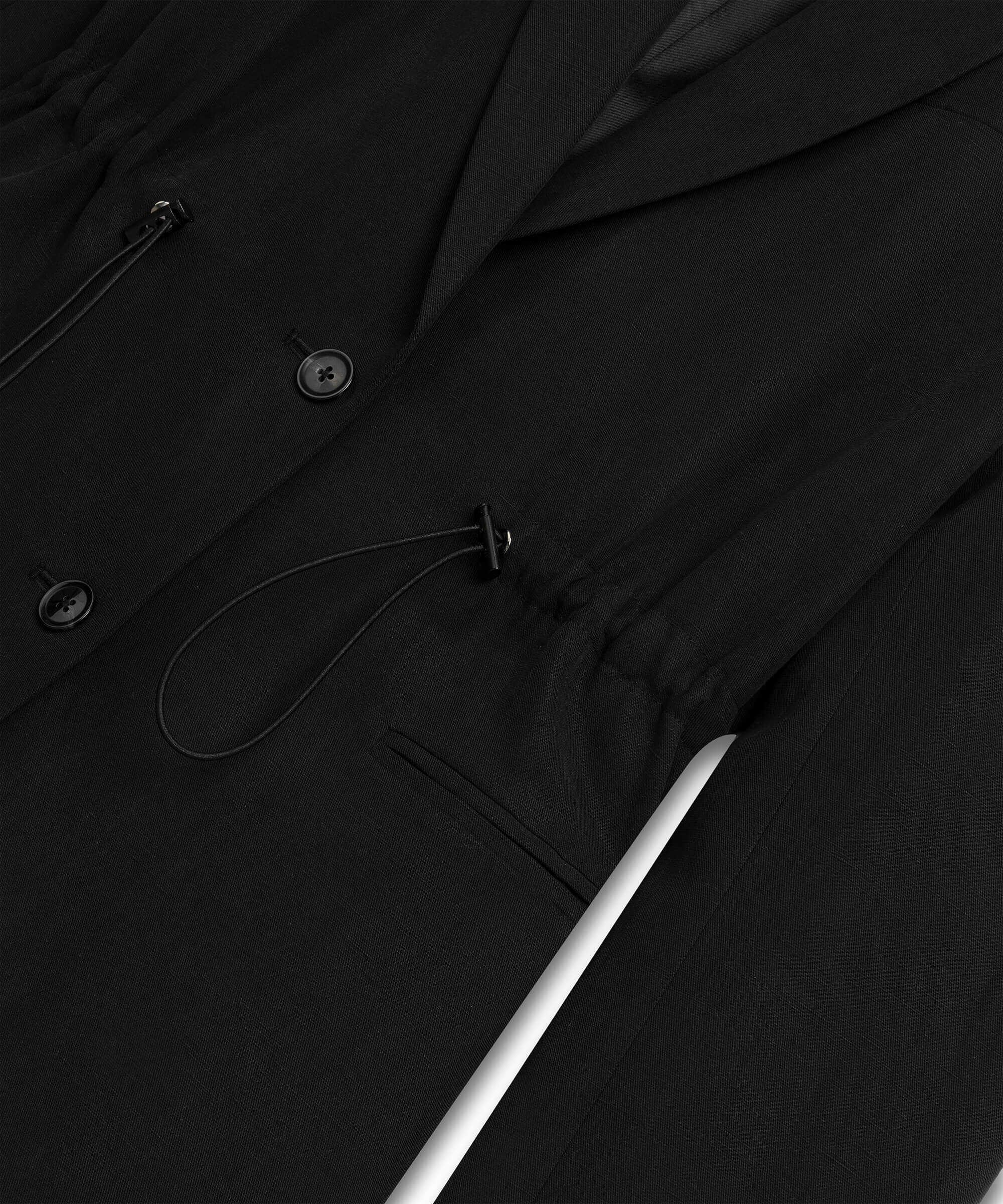 Ayarlanabilir bel vatkalı blazer - IS1260106006001 - Siyah Blazer