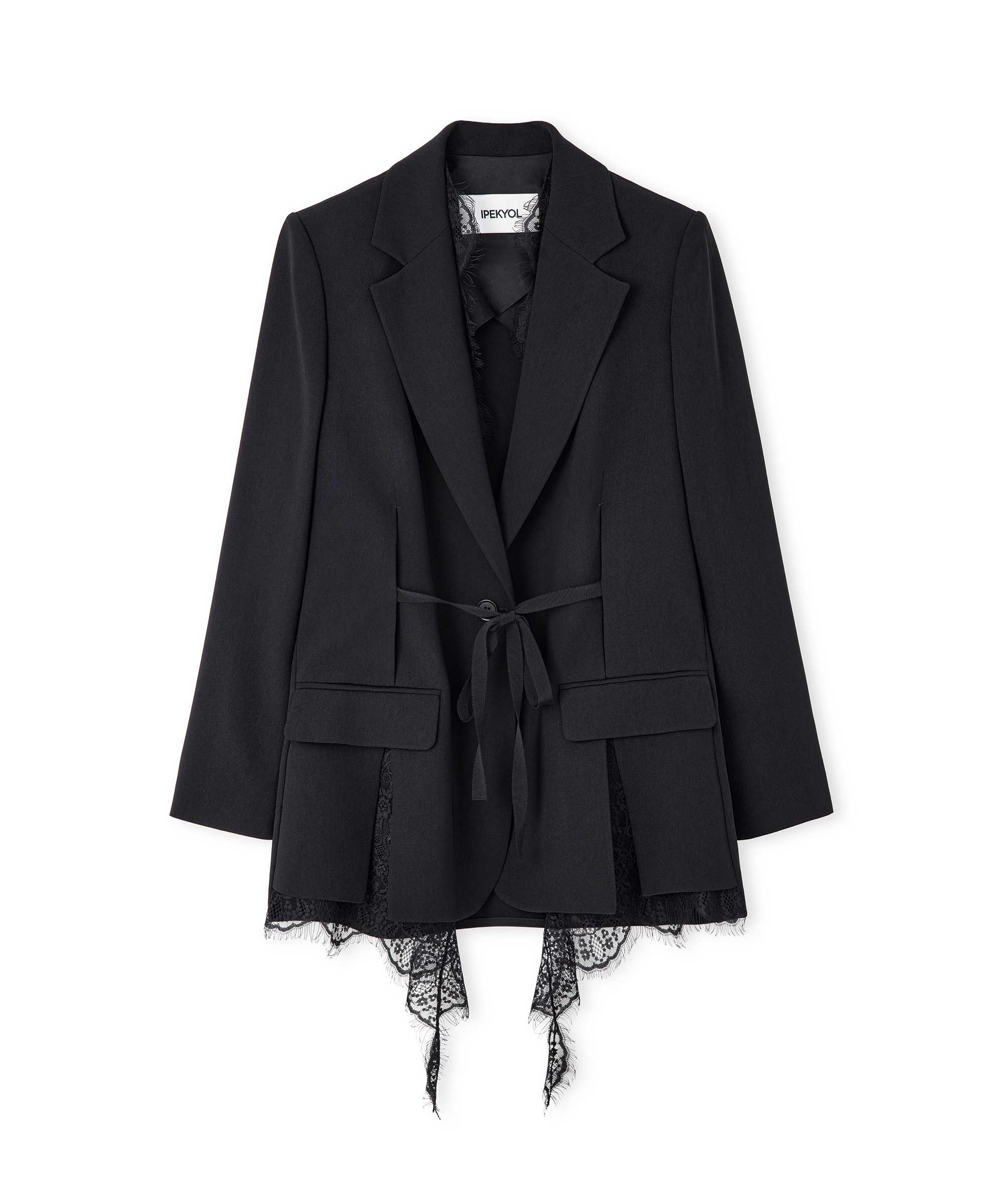 Dantel garnili blazer - IS1260106017001 - Siyah Blazer