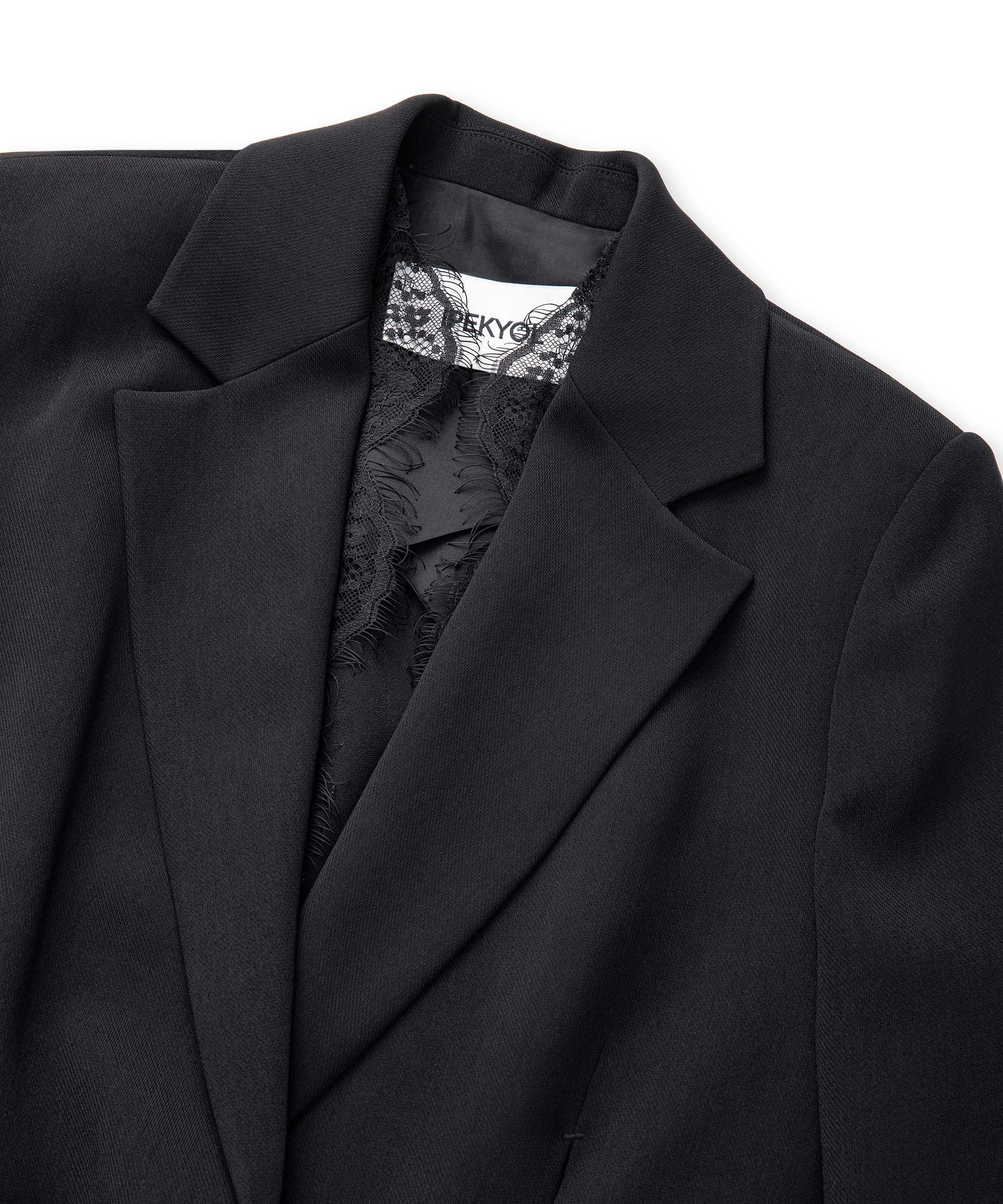 Dantel garnili blazer - IS1260106017001 - Siyah Blazer