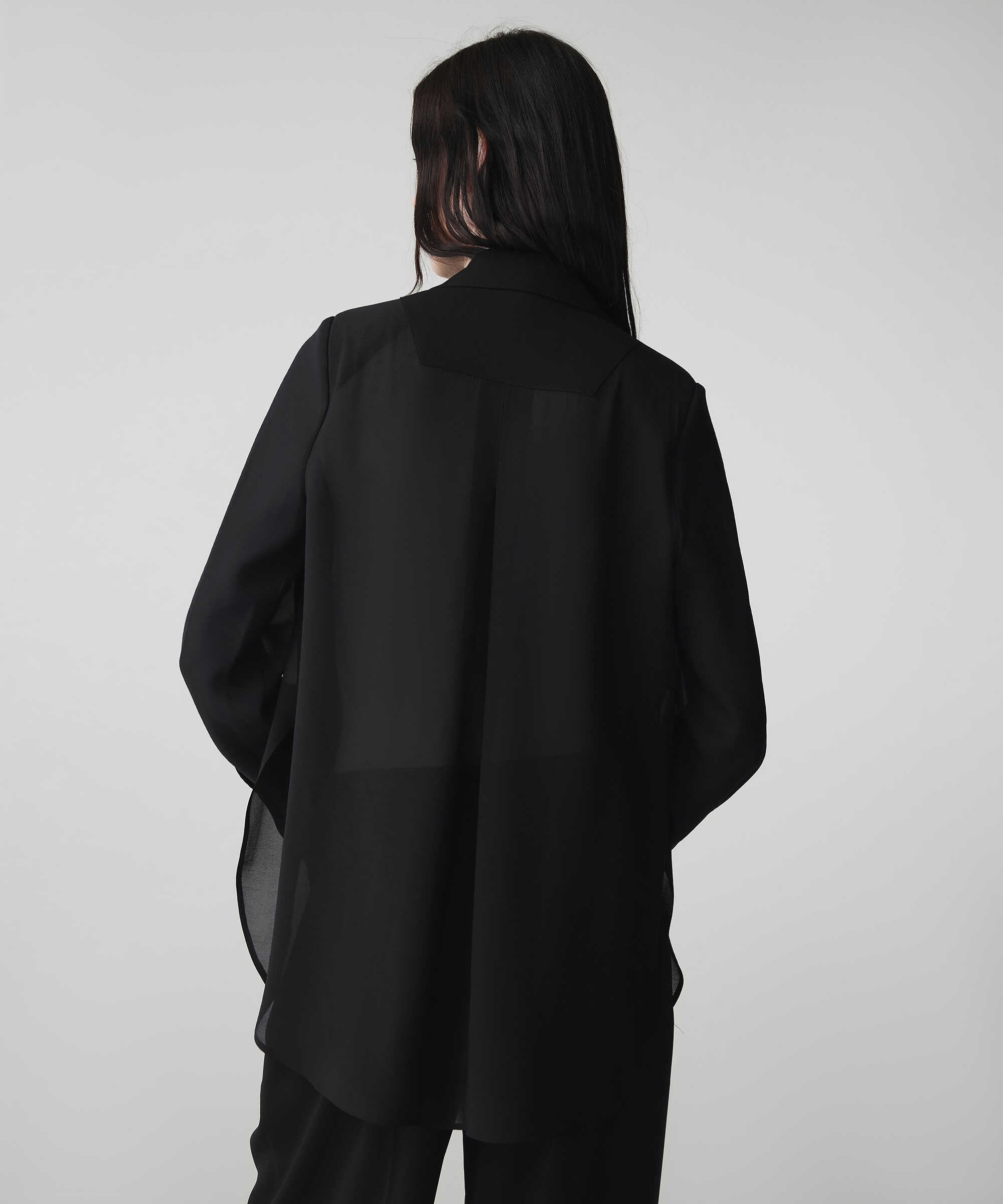 Kumaş mix vatkalı blazer - IS1260106019001 - Siyah Blazer