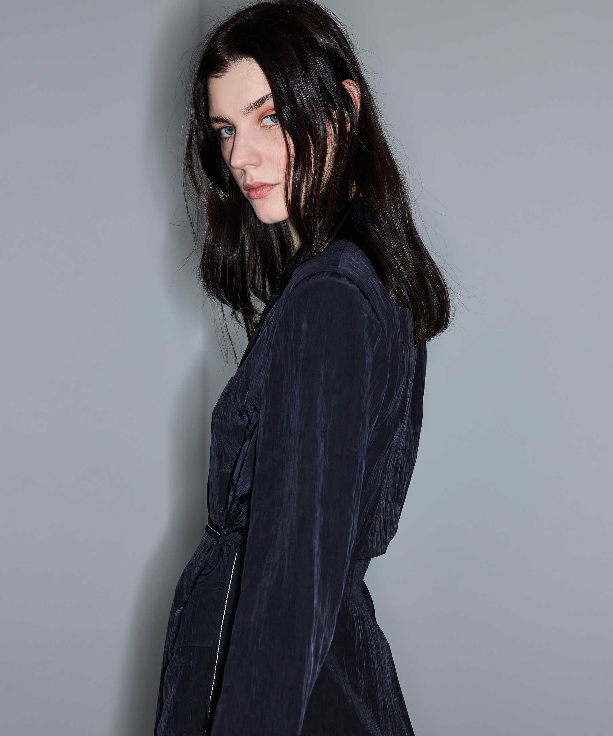 Kırışık efektli vatkalı blazer - IS1260106023001 - Siyah Blazer