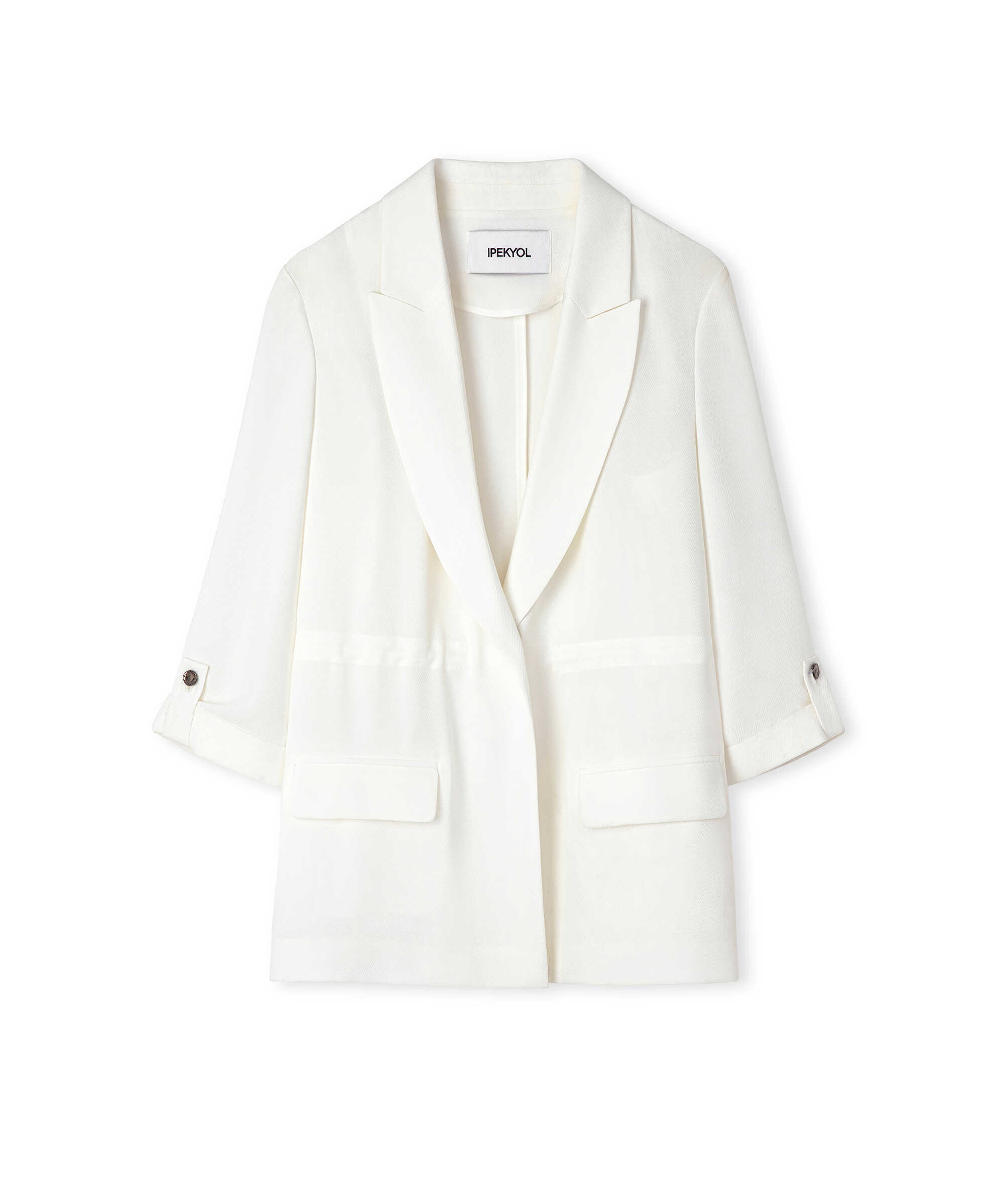 Belden bağlamalı blazer - IS1260106026018 - Ekru Blazer