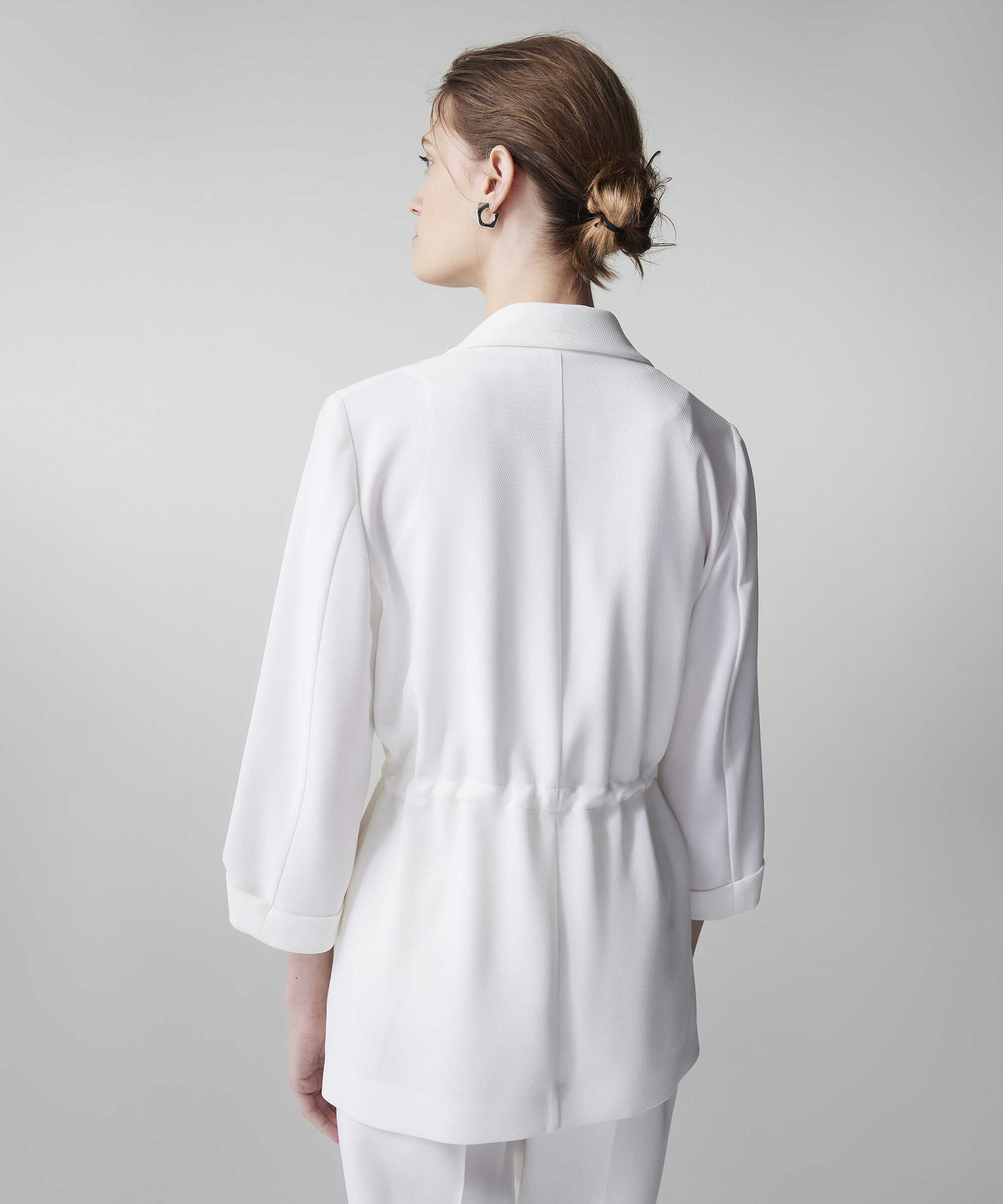 Belden bağlamalı blazer - IS1260106026018 - Ekru Blazer