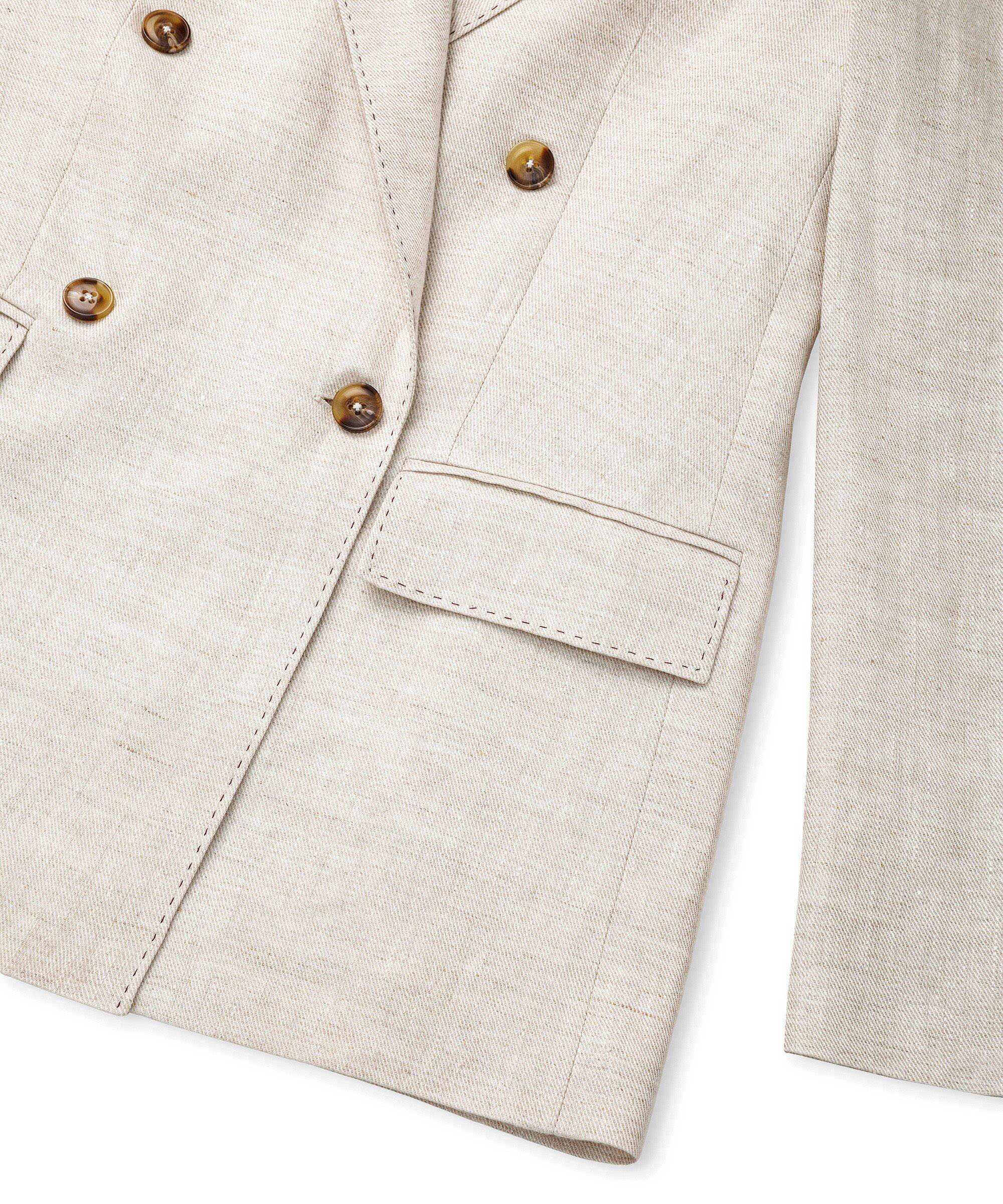 Vatkalı keten blazer - IS1260106029030 - Taş Blazer