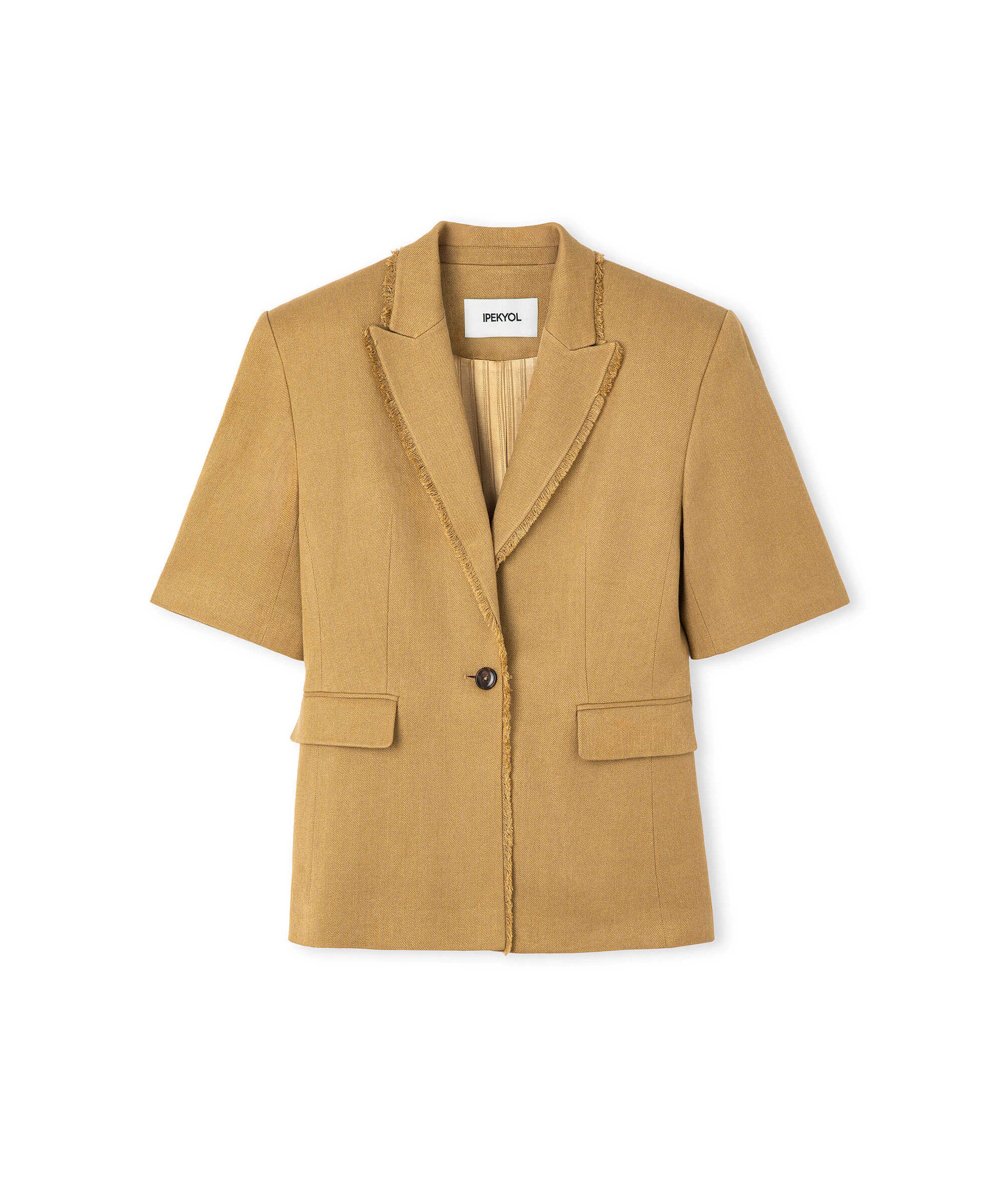 Püskül şeritli blazer - IS1260106031AD4 - Açık Natürel Blazer