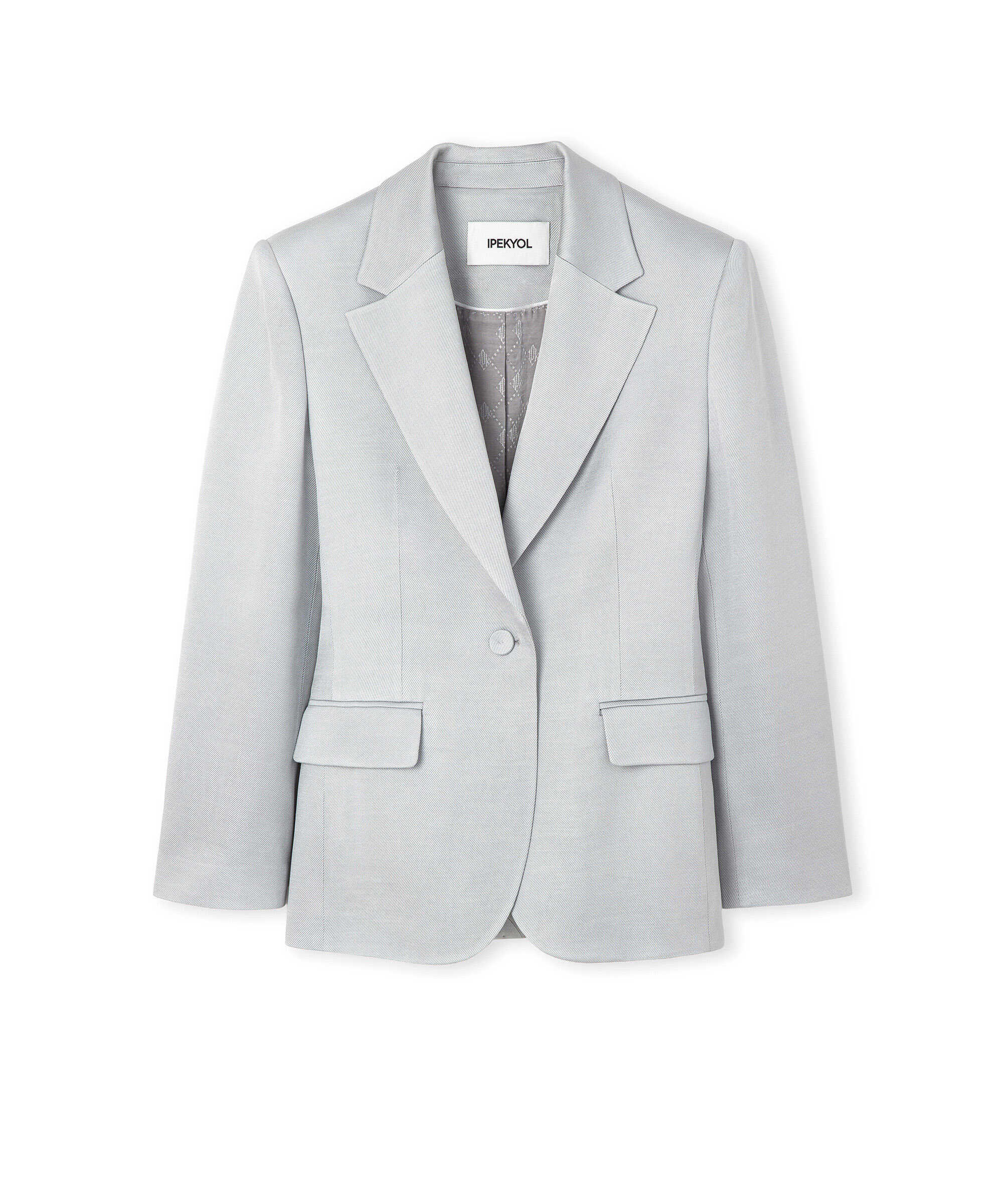 Bel vurgulu blazer - IS1260106035055 - Açık Gri Blazer